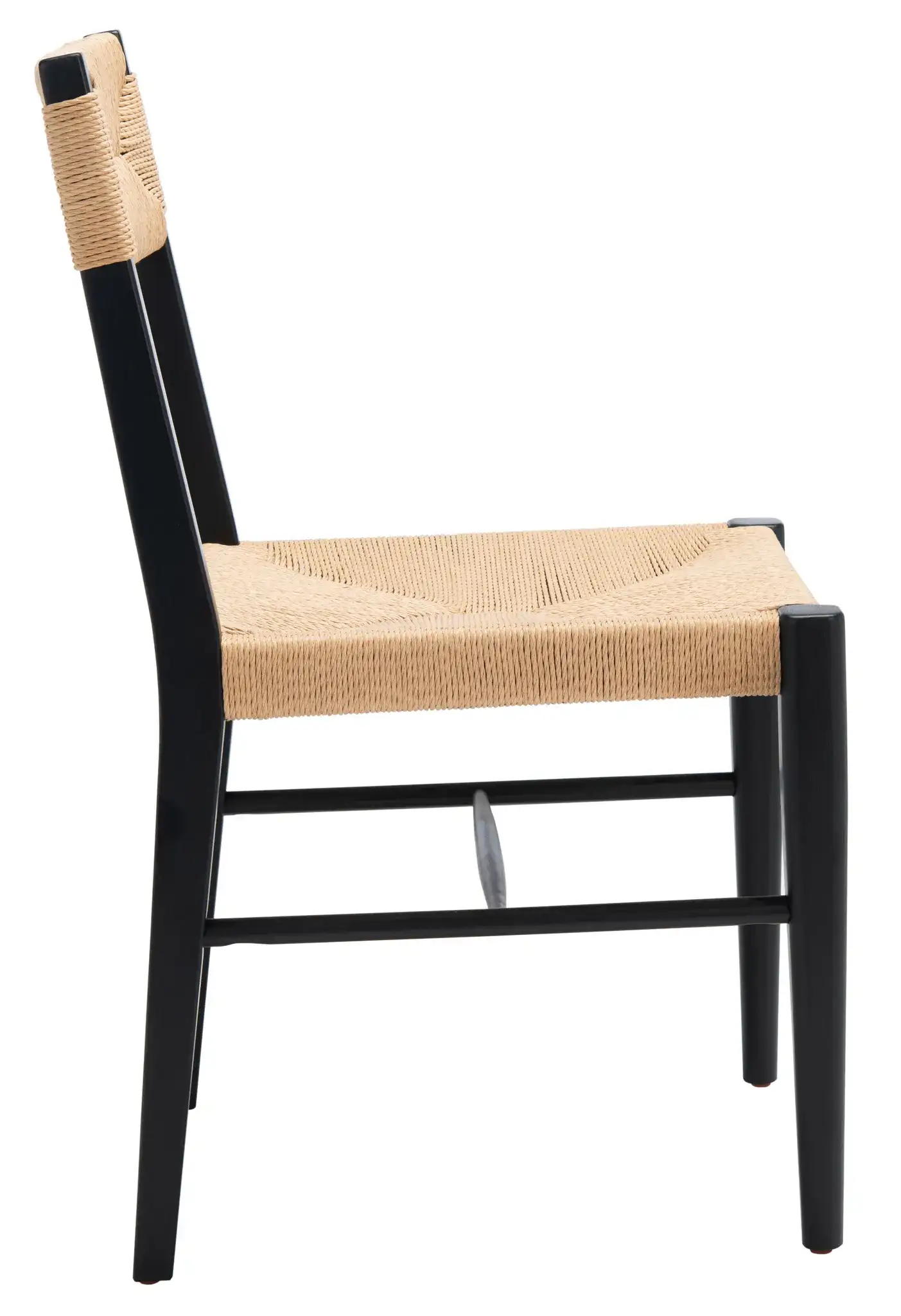 Cody Rattan Dining Chair (Set of 2) in Black / Natural