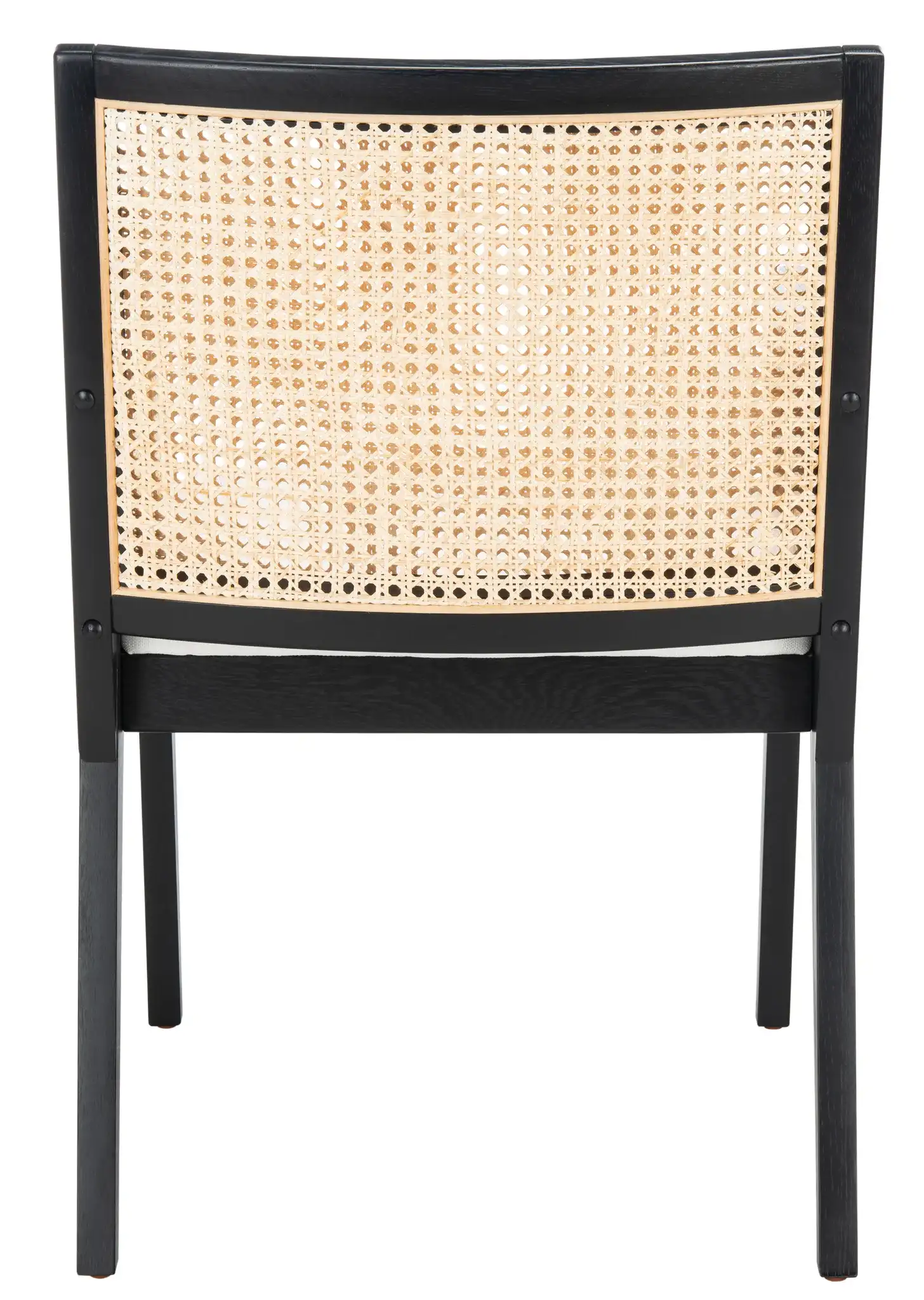 Malik Rattan Dining Chair in Black / Natural, detail view