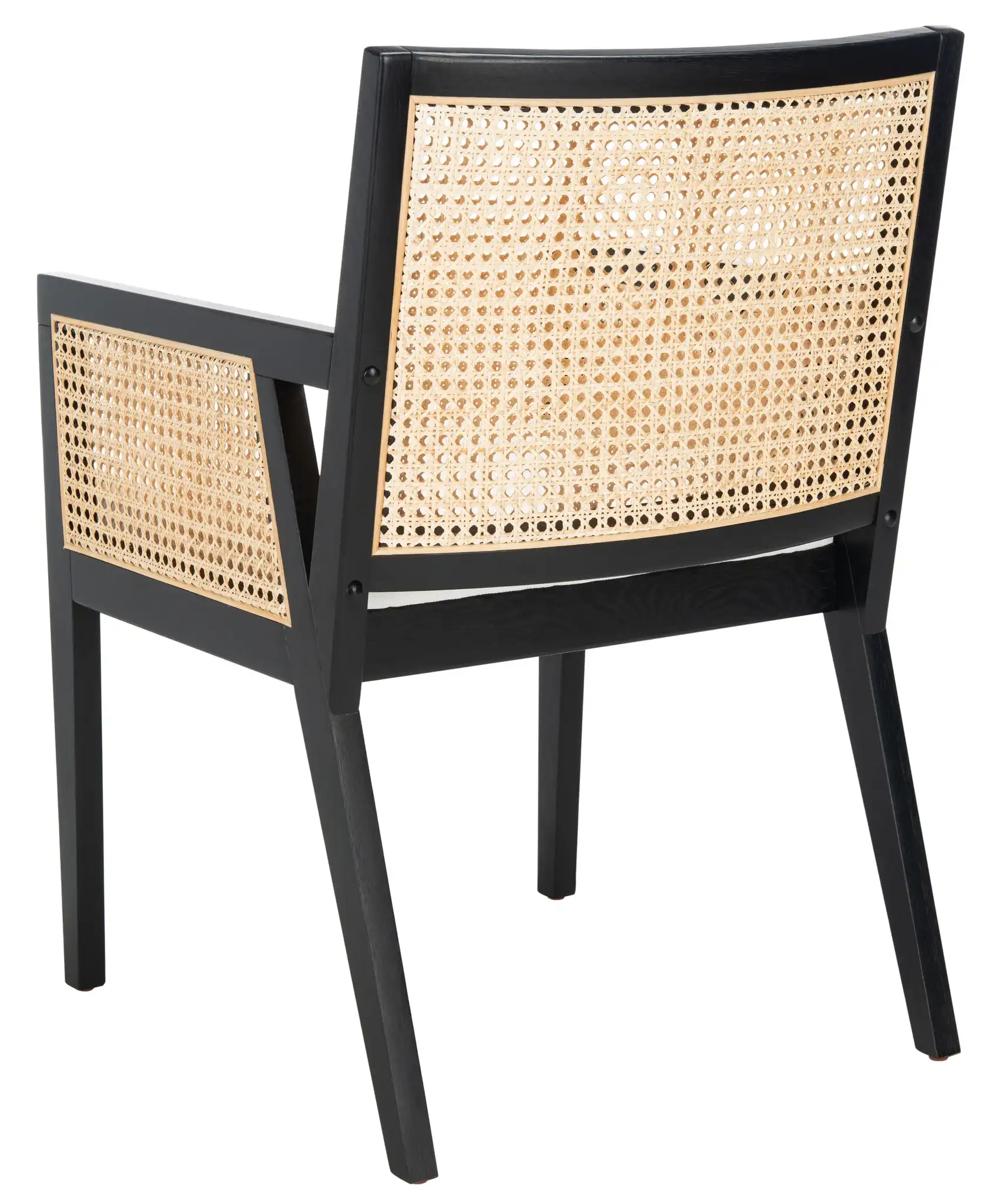 Malik Rattan Dining Chair in Black / Natural, detail view