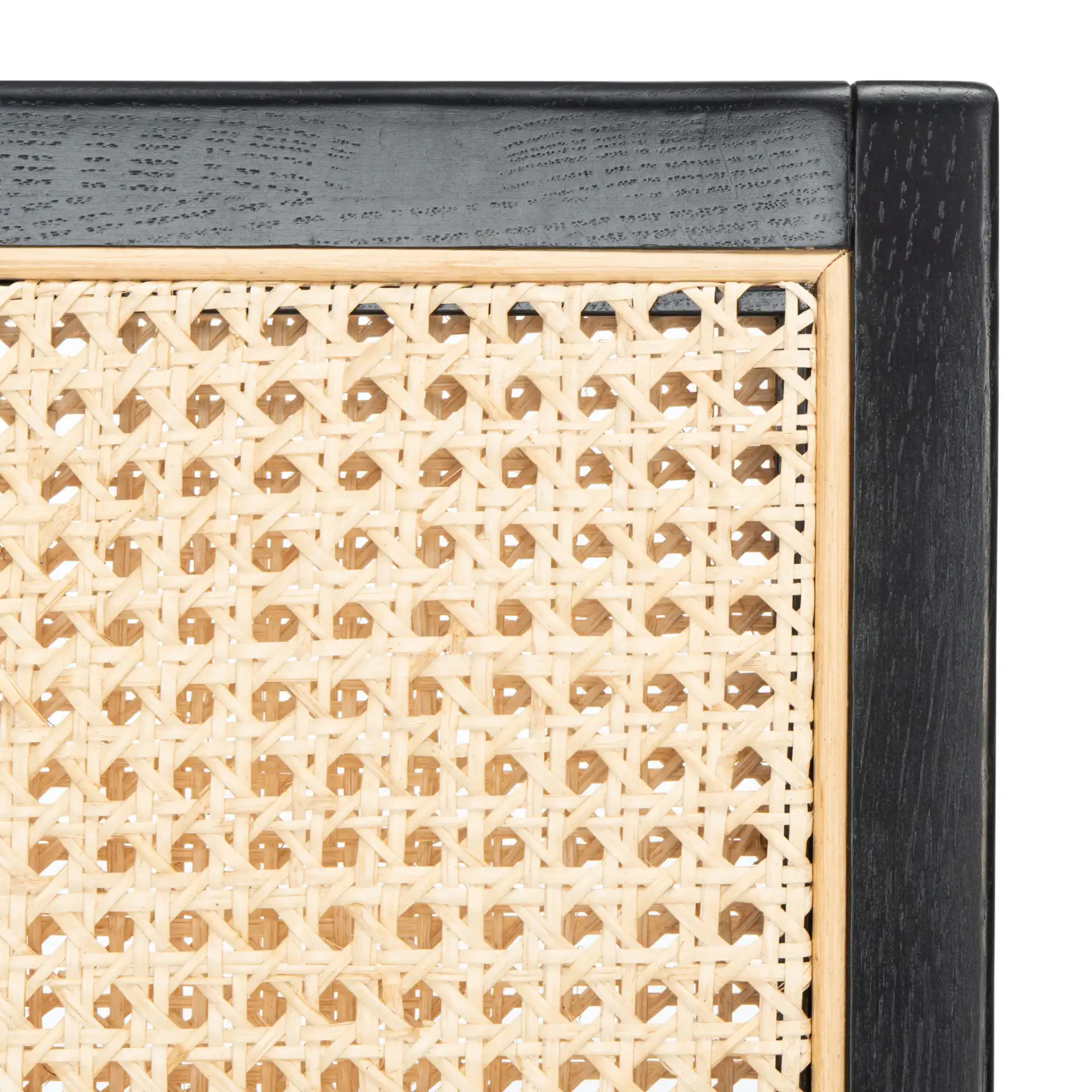 Malik Rattan Dining Chair in Black / Natural in a styled room