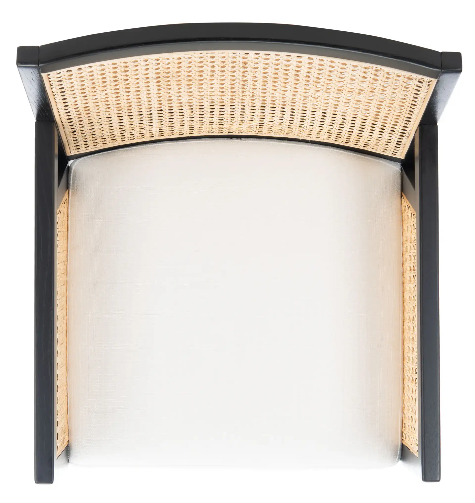 Malik Rattan Dining Chair in Black / Natural, detail view