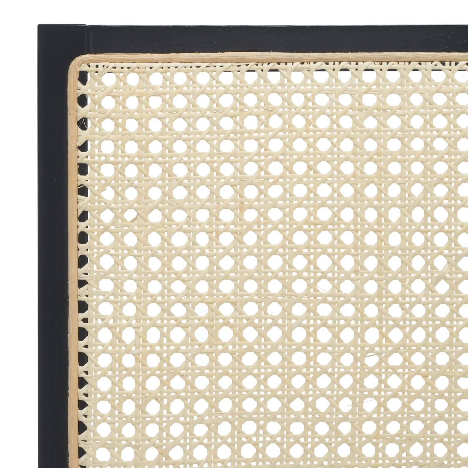 Colette Rattan Counter Stool in Black / Natural in a styled room
