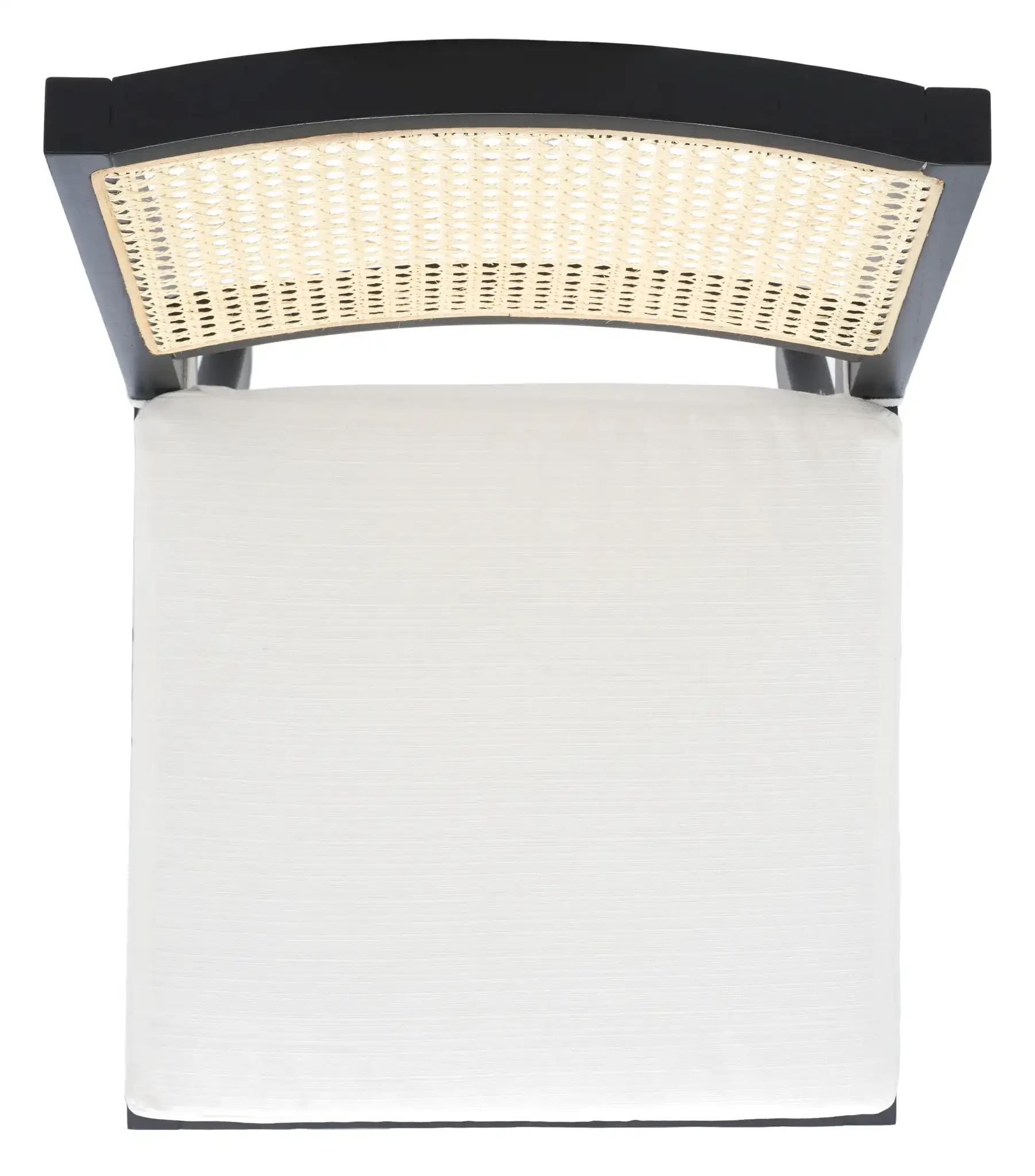 Colette Rattan Counter Stool in Black / Natural, detail view
