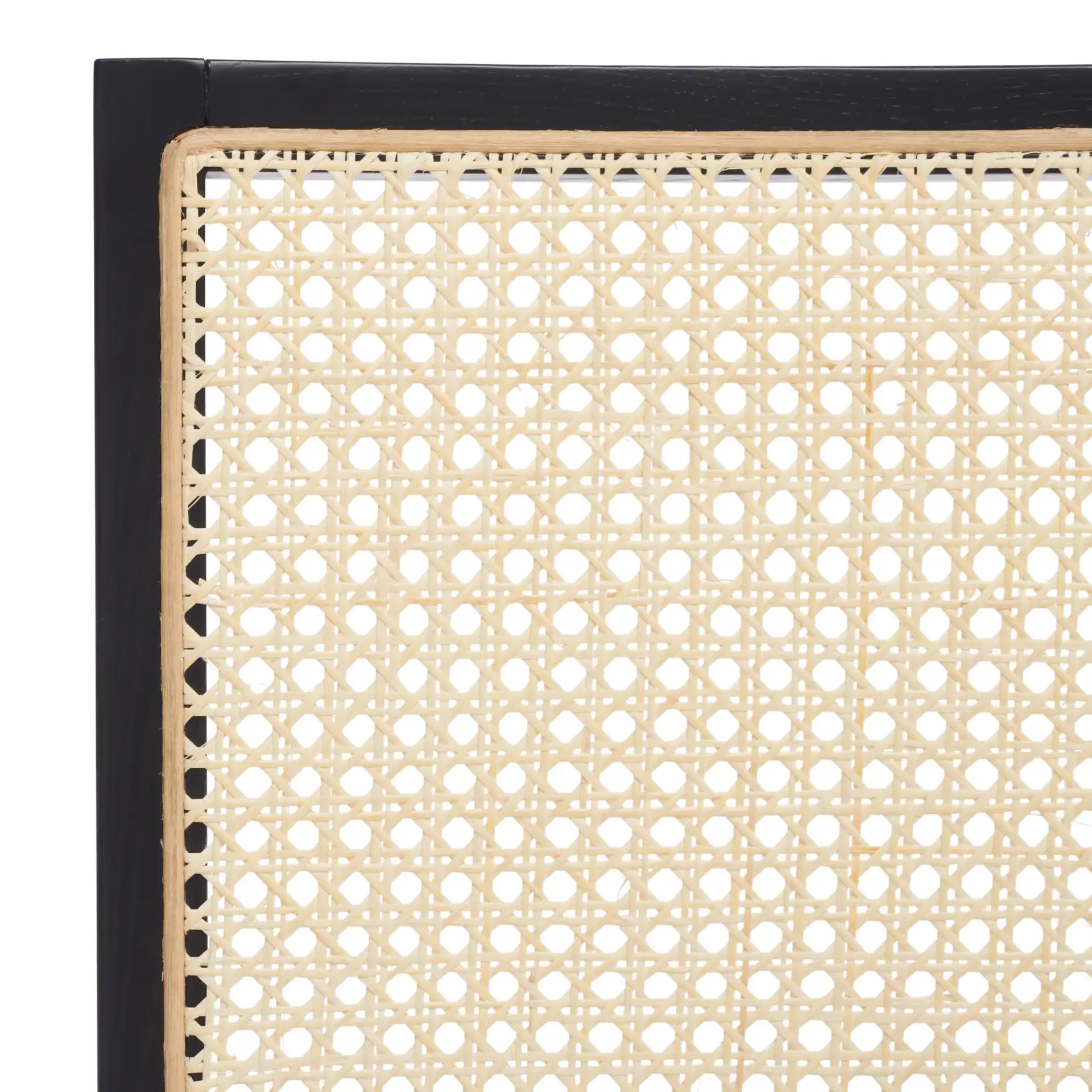 Colette Rattan Barstool in Black / Natural in a styled room