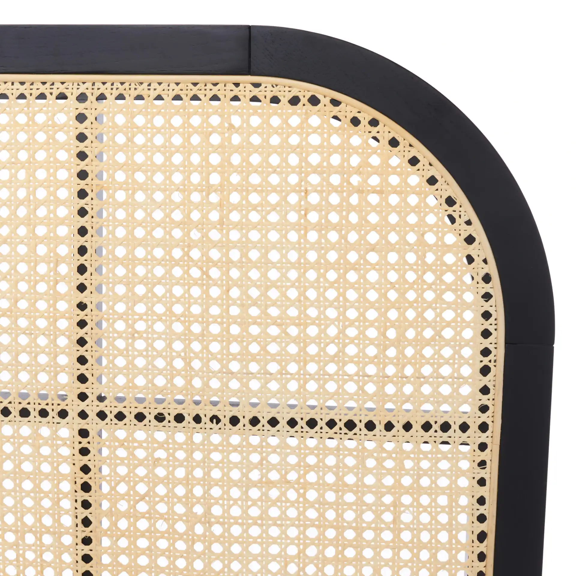 Mcallister Cane Bed in Black / Natural in a styled room