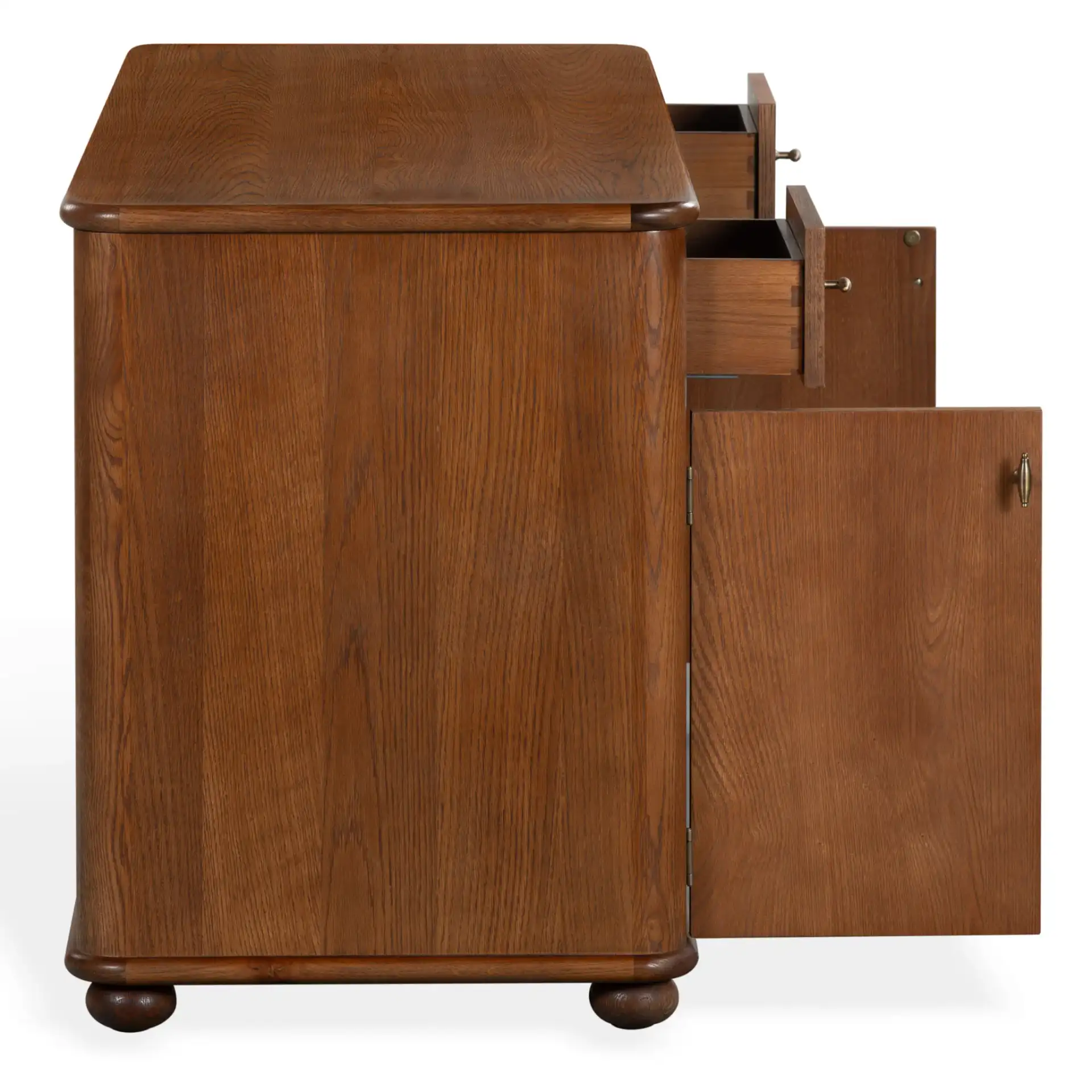 Lorella Wood 60" Desk in Walnut, detail view