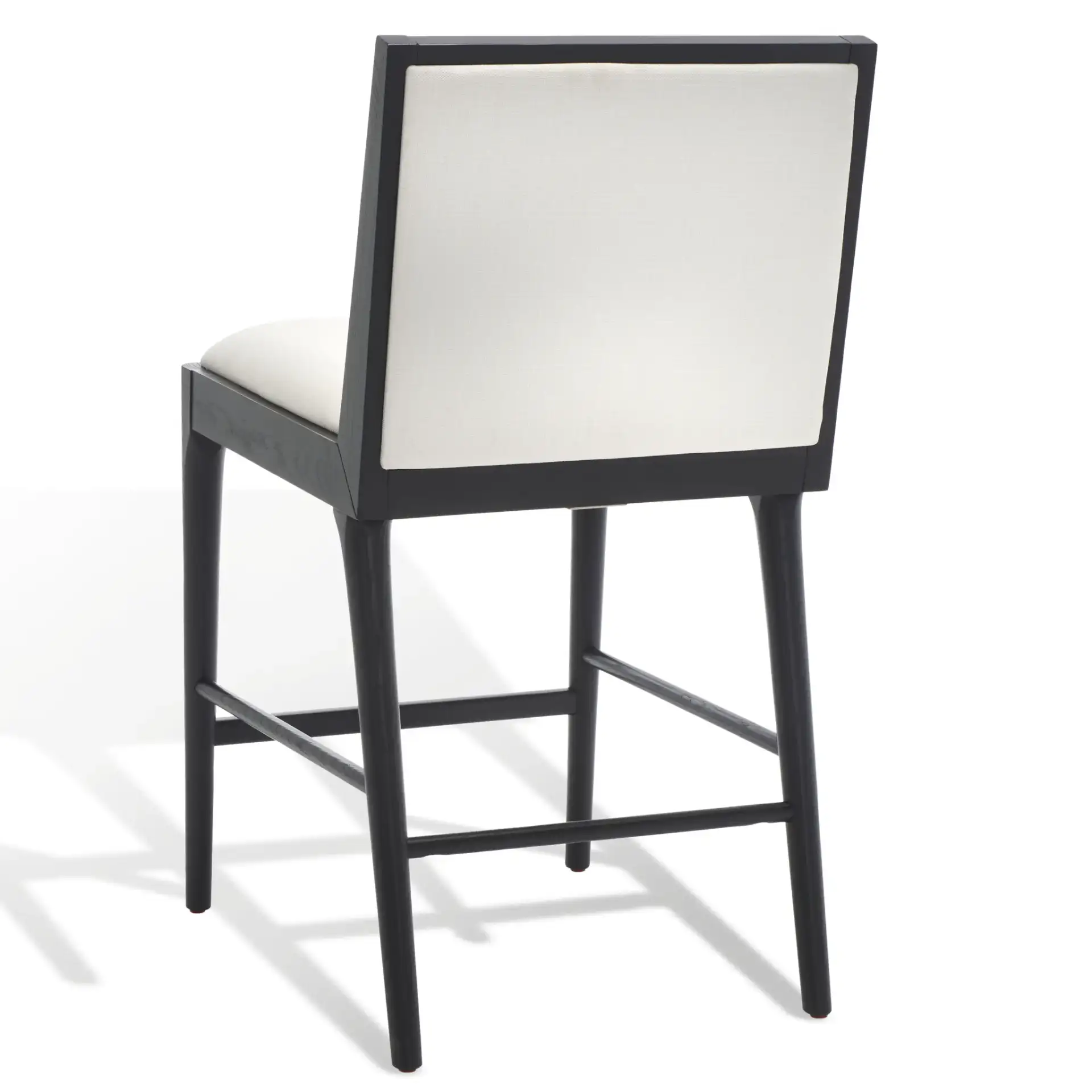 Laycee Linen Counter Stool (Set of 2) in Black / White, detail view
