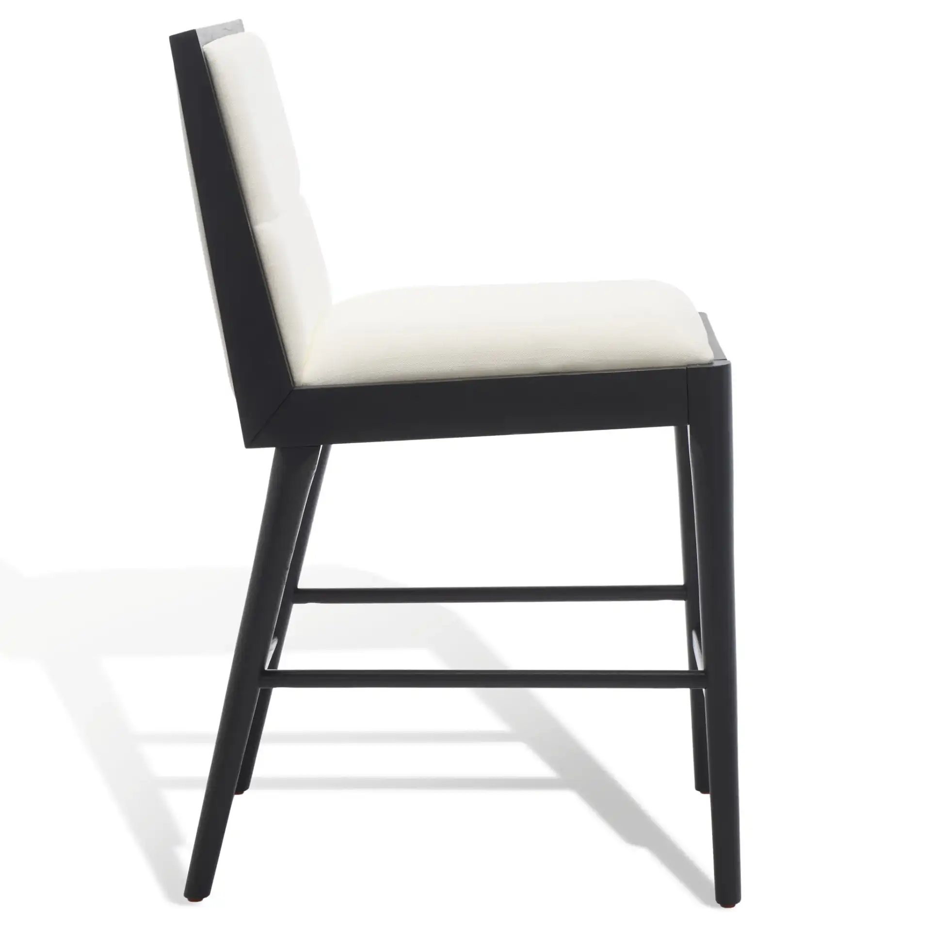 Laycee Linen Counter Stool (Set of 2) in Black / White, detail view