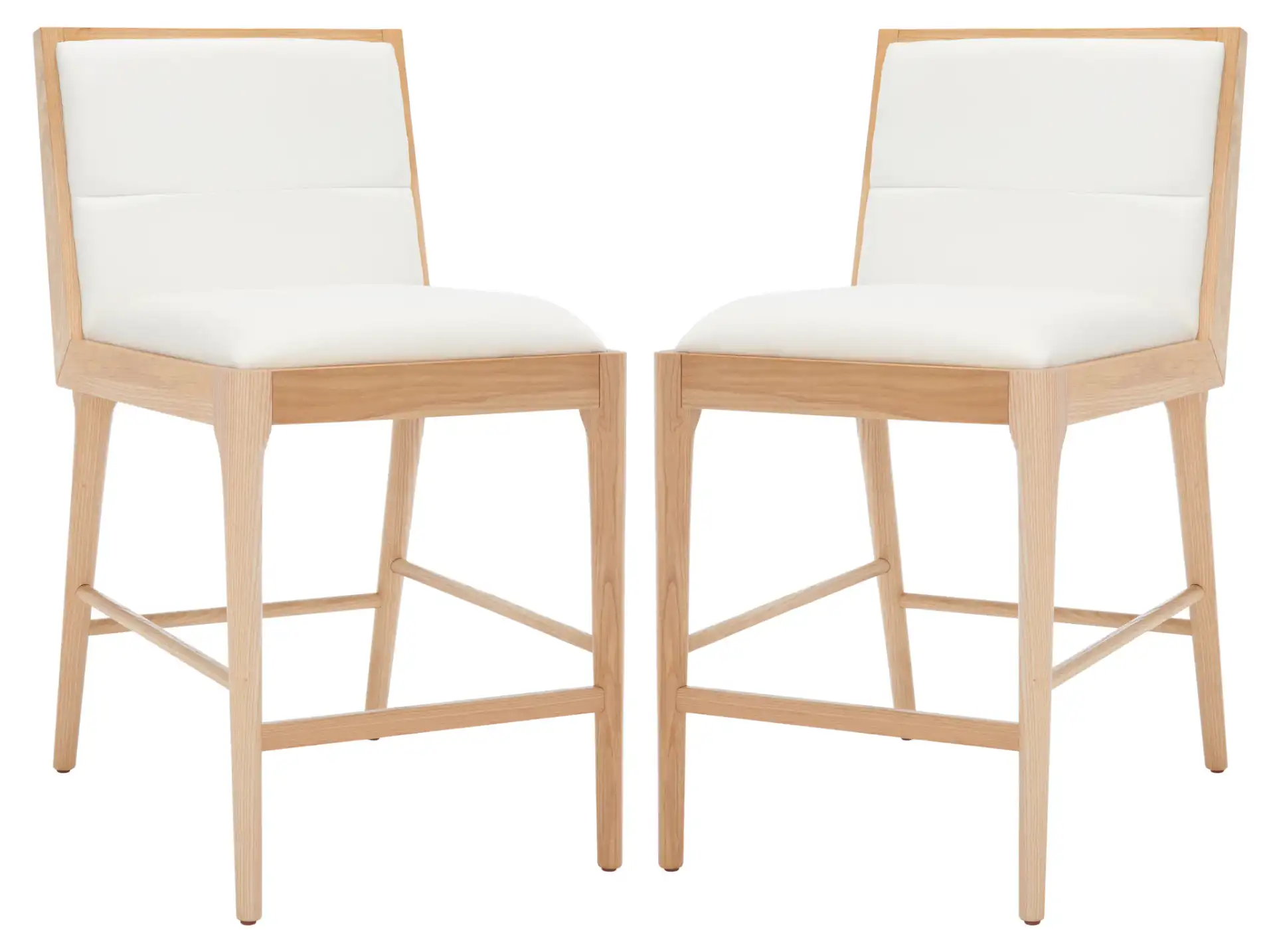 Laycee Linen Counter Stool (Set of 2) in Black / White, detail view