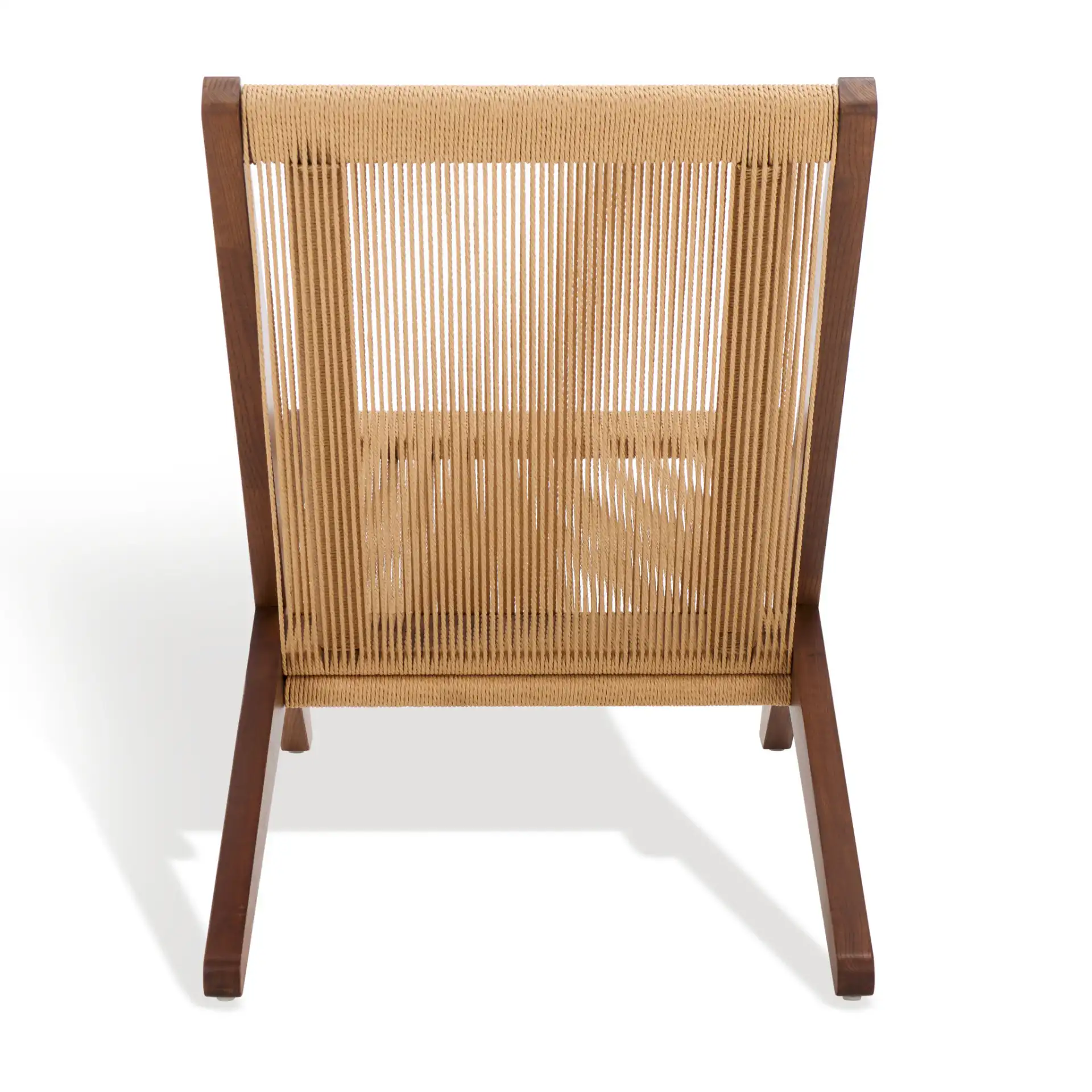 Trisha Folding Rope Accent Chair in Walnut / Natural, detail view