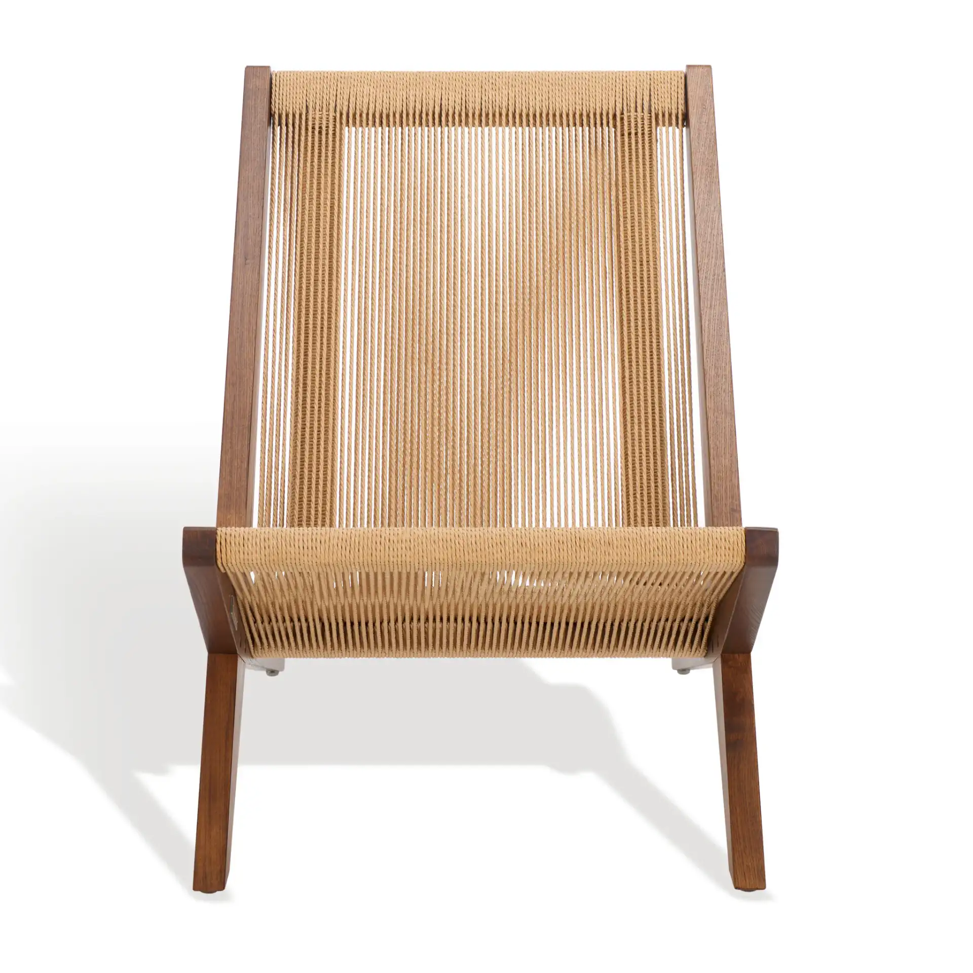 Trisha Folding Rope Accent Chair in Walnut / Natural, detail view