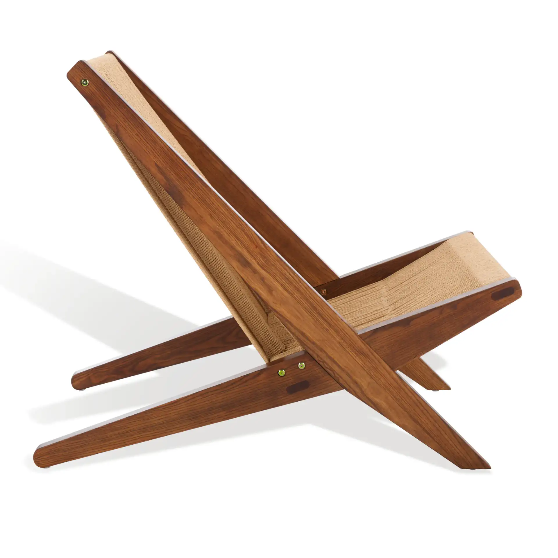 Trisha Folding Rope Accent Chair in Walnut / Natural, detail view