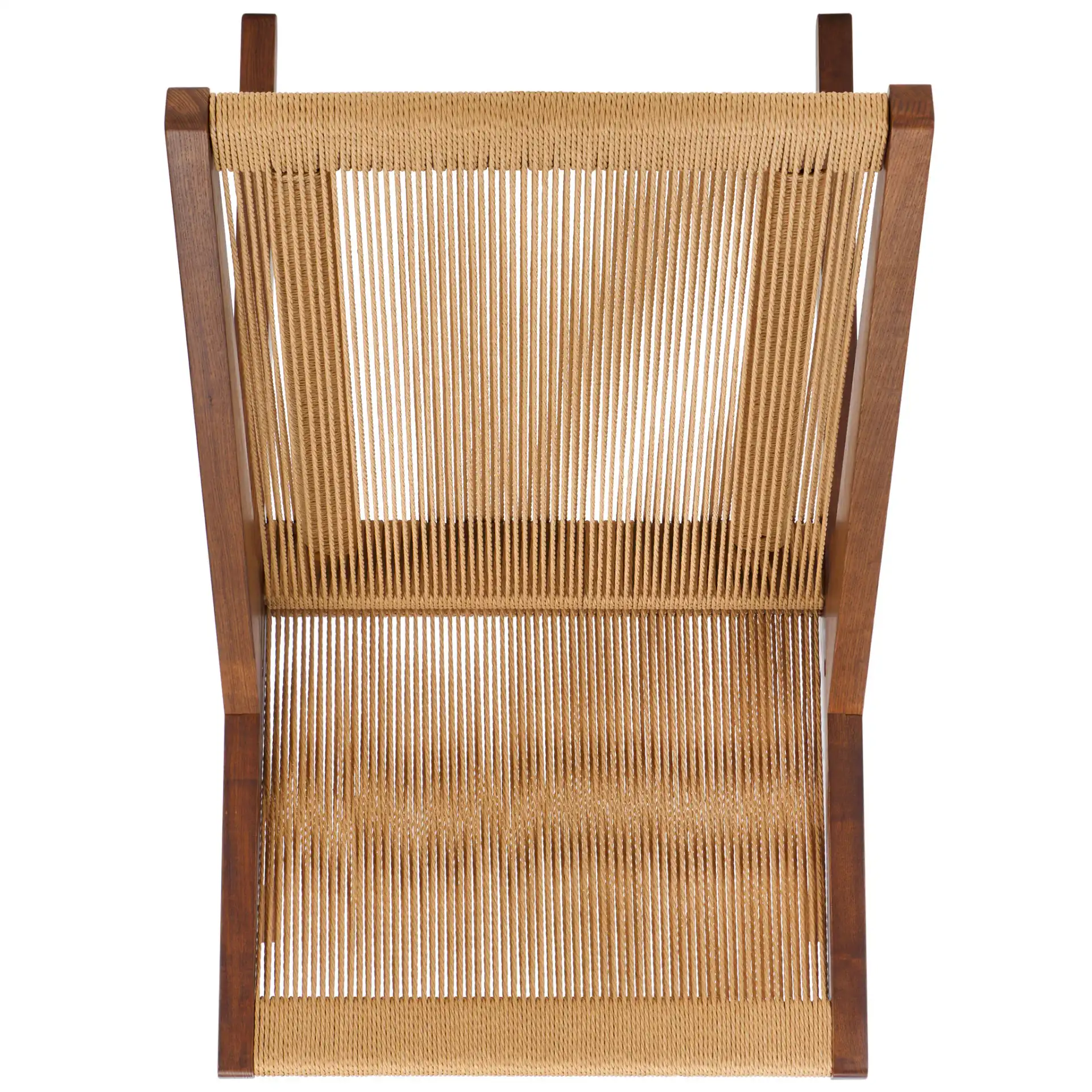 Trisha Folding Rope Accent Chair in Walnut / Natural, detail view