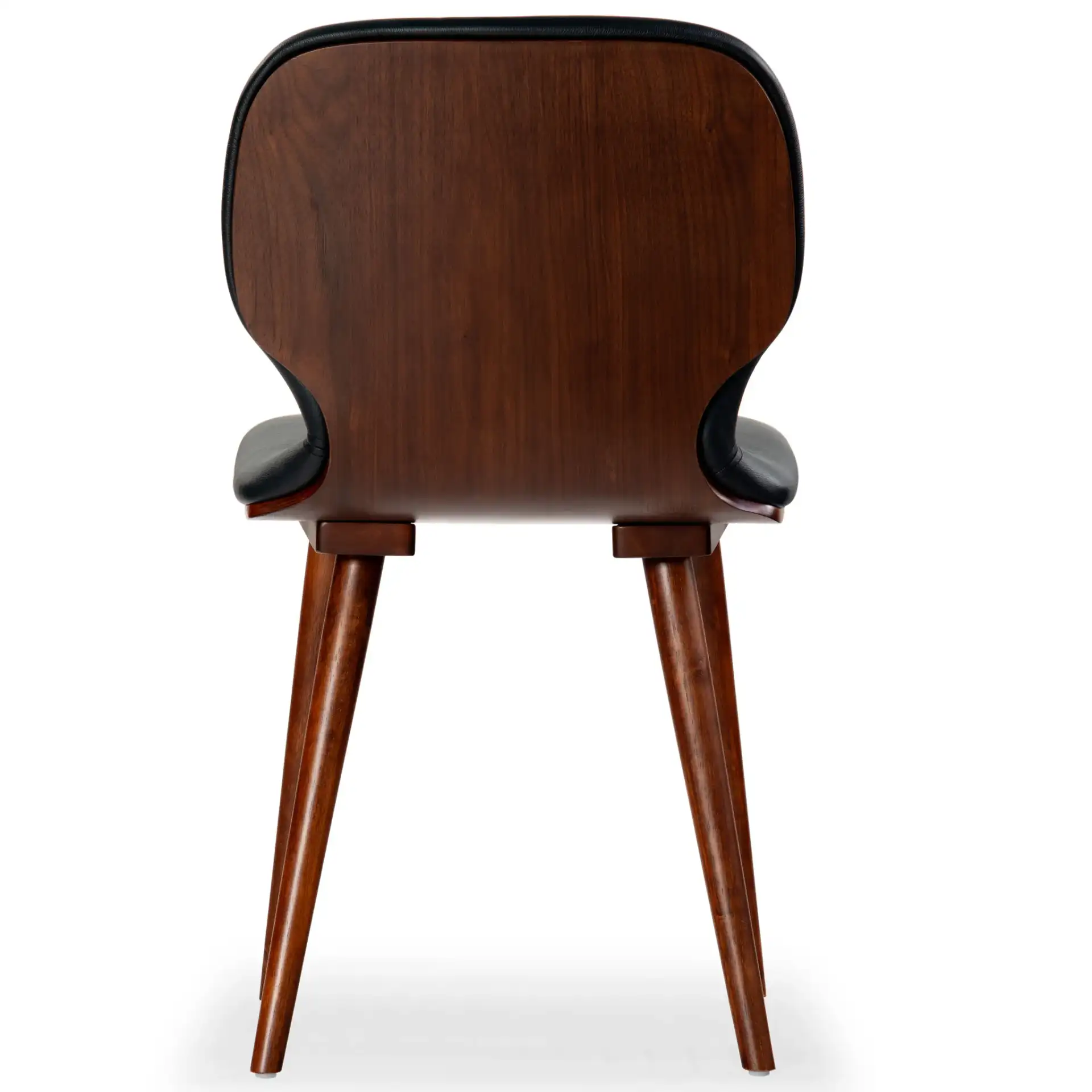 Tazmyn Dining Chair in Black / Walnut, detail view