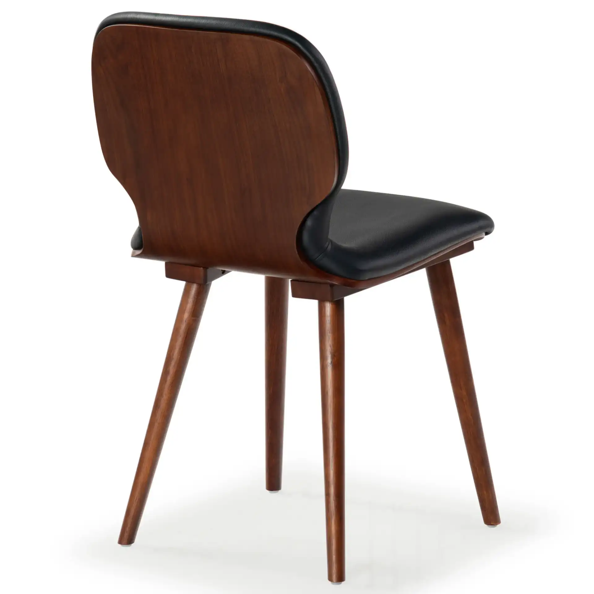 Tazmyn Dining Chair in Black / Walnut, detail view