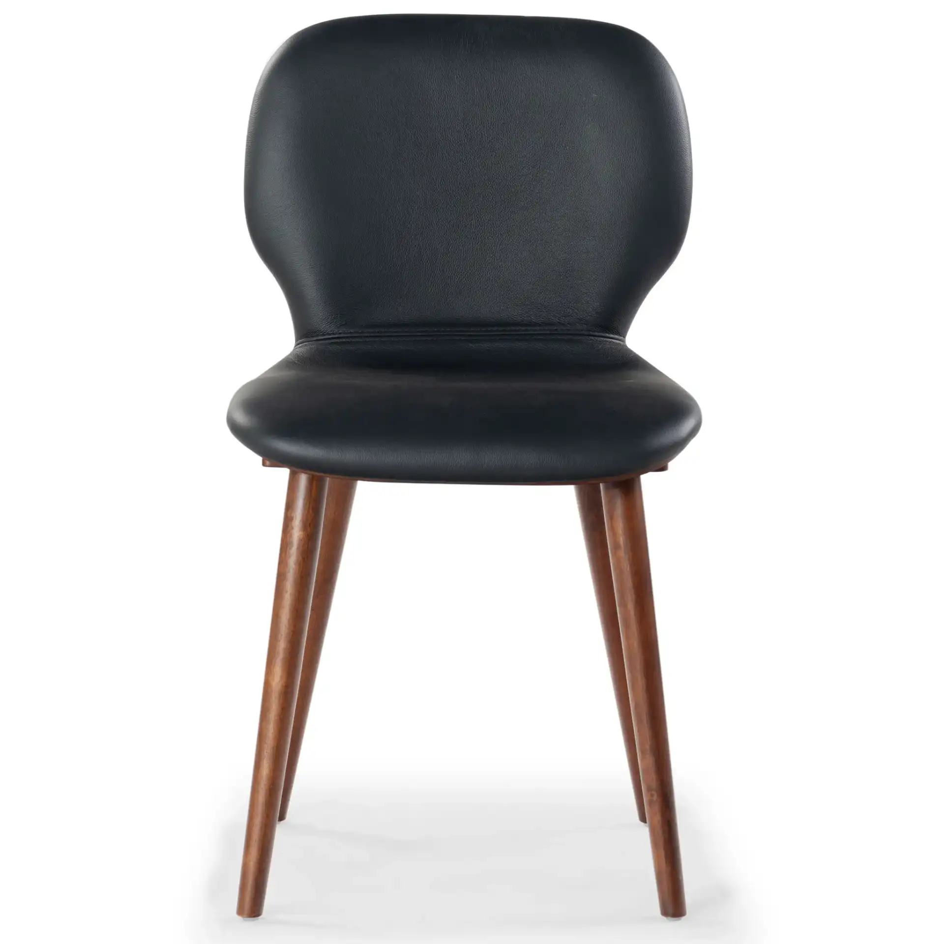Tazmyn Dining Chair in Black / Walnut, detail view