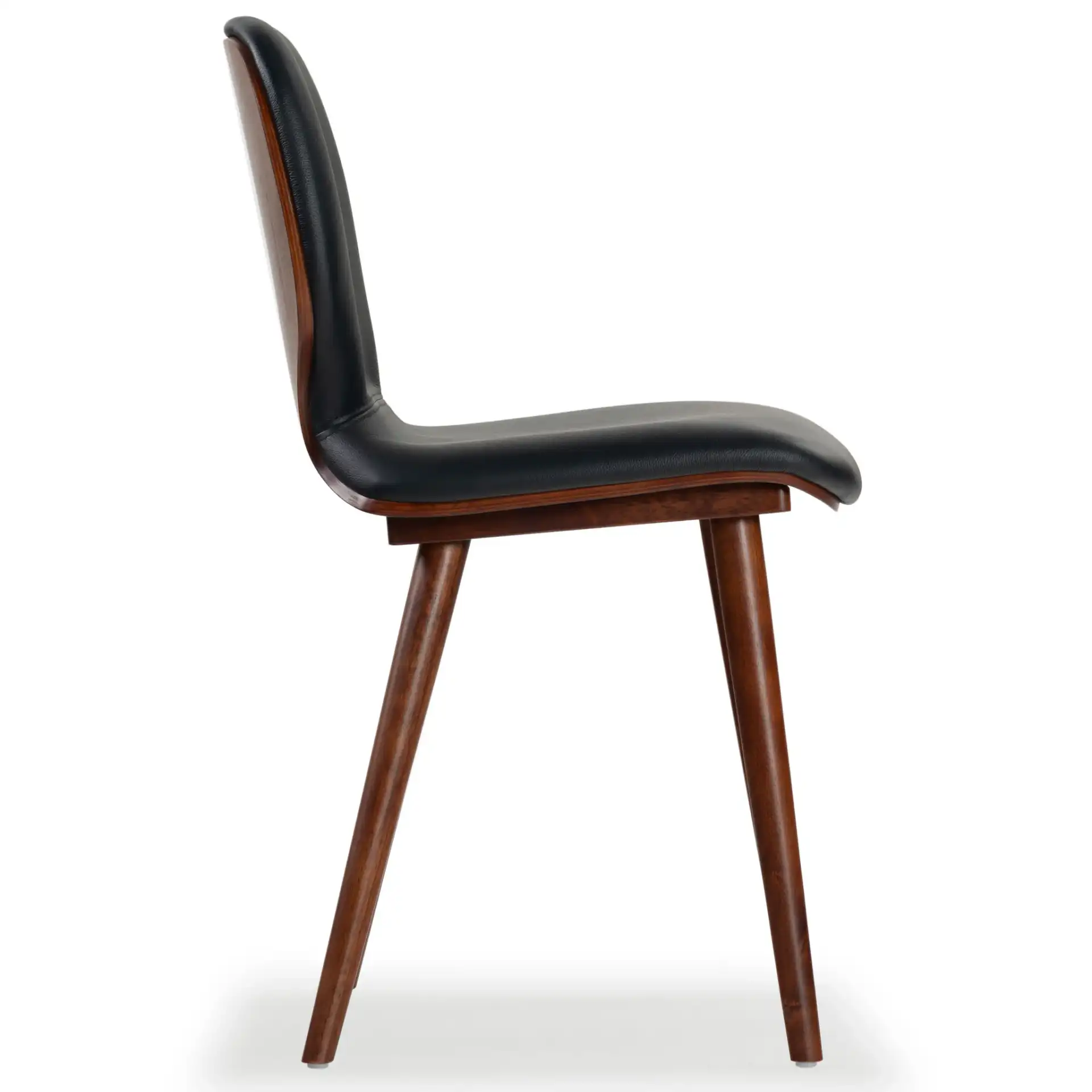 Tazmyn Dining Chair in Black / Walnut, detail view