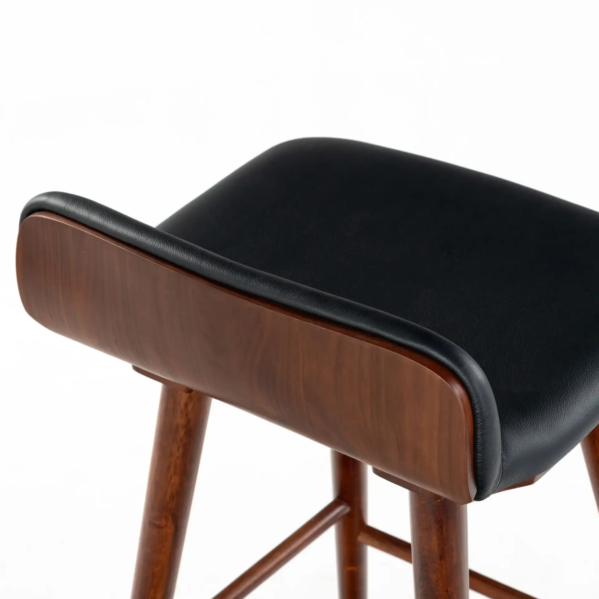 Tazmyn Barstool in Black / Walnut, detail view