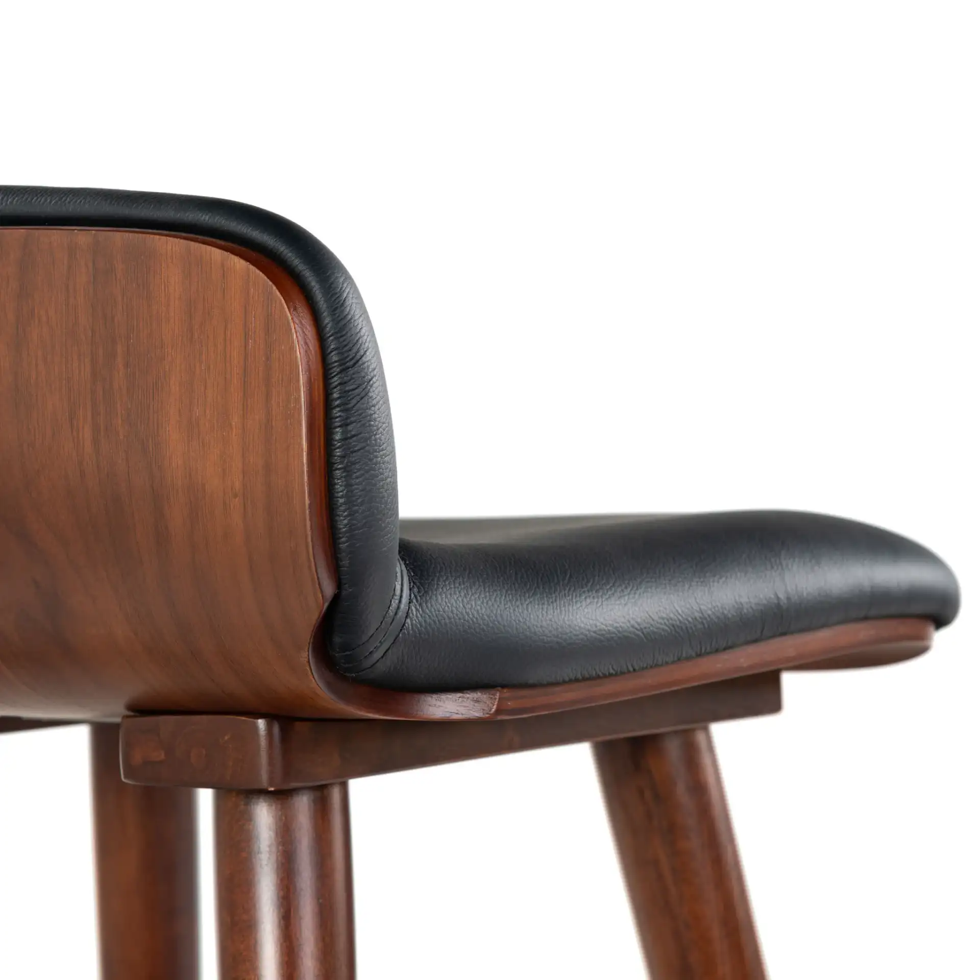 Tazmyn Barstool in Black / Walnut, detail view