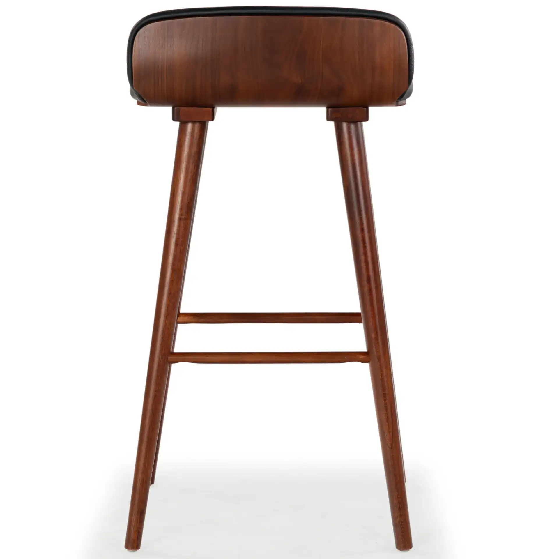 Tazmyn Barstool in Black / Walnut, detail view