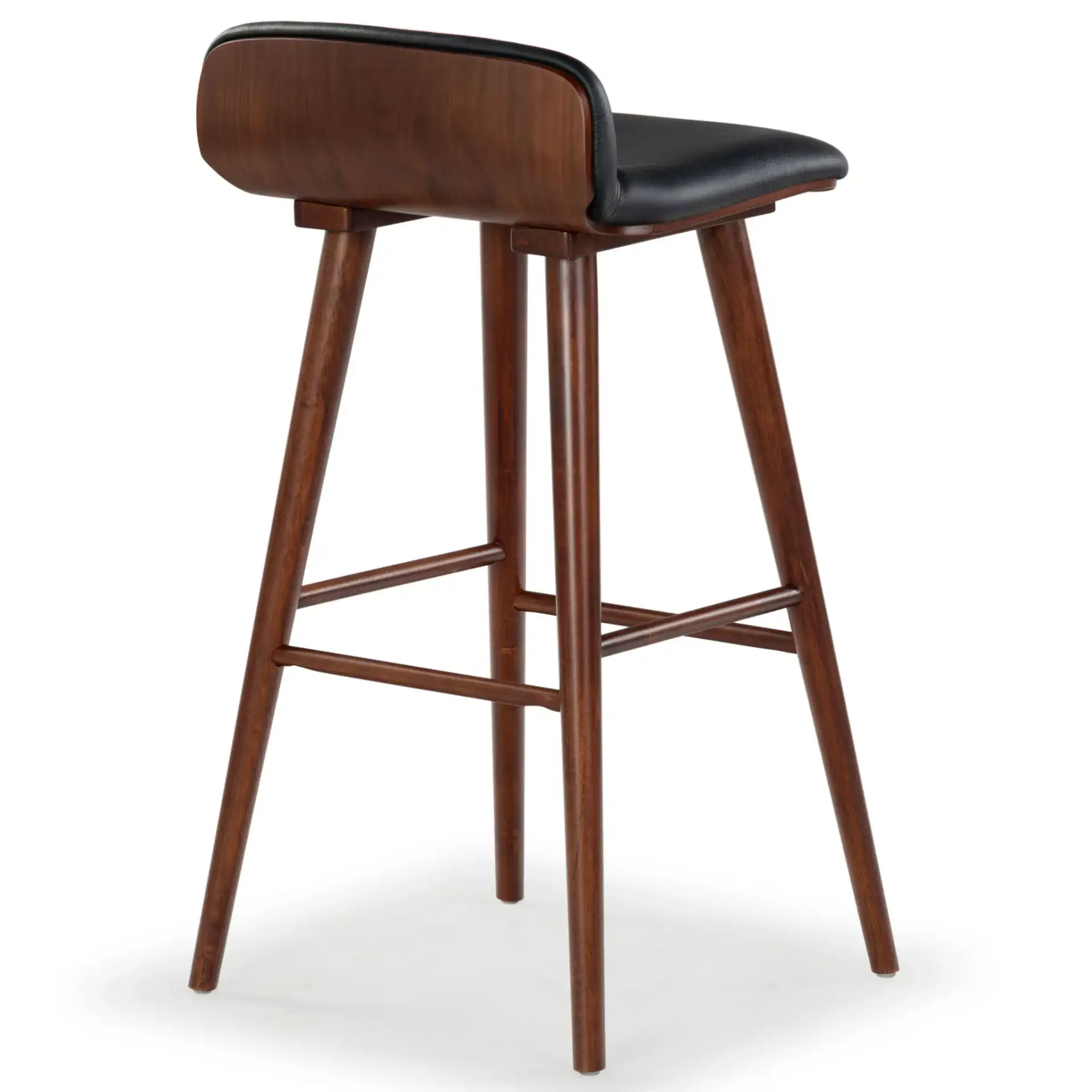 Tazmyn Barstool in Black / Walnut, detail view