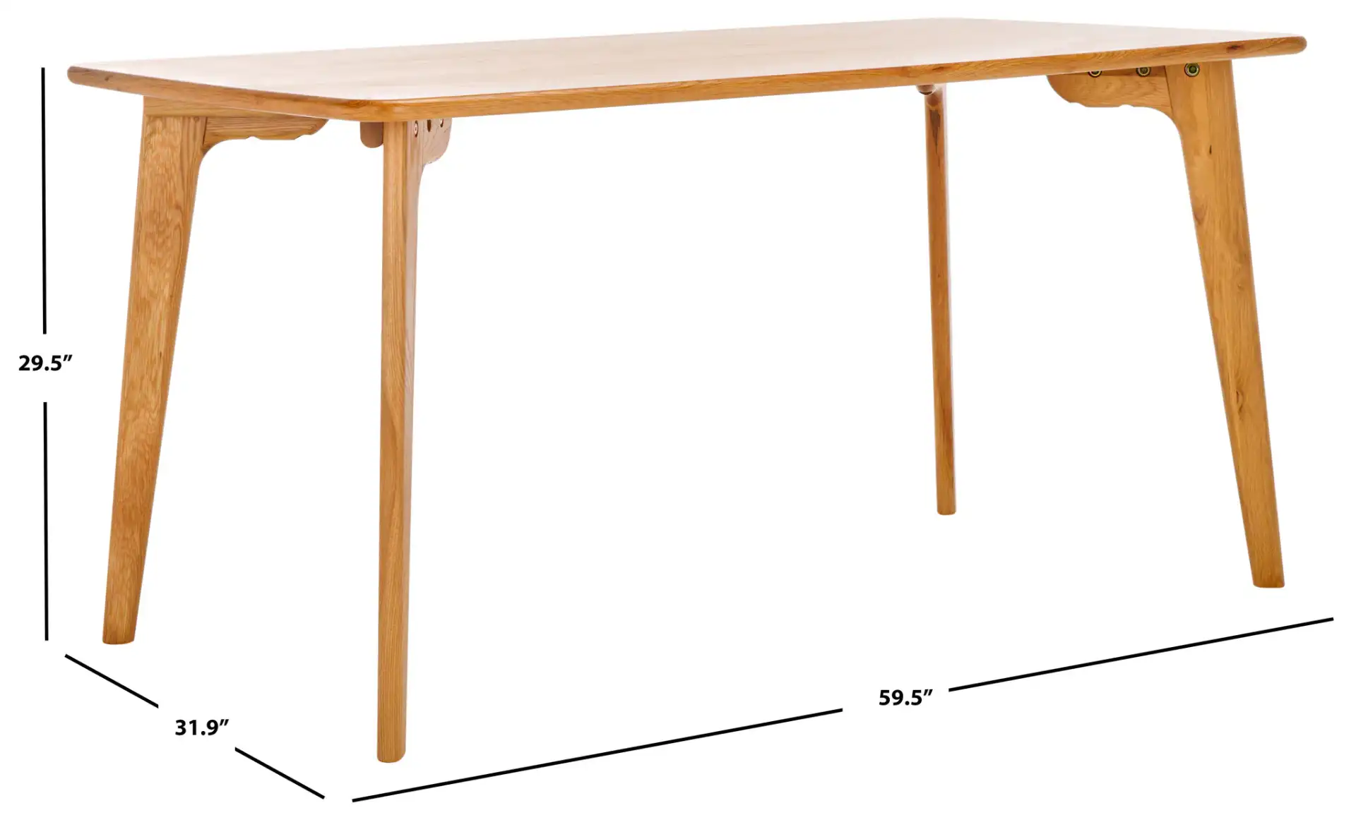 Calverton Wood Dining Table in Natural, detail view