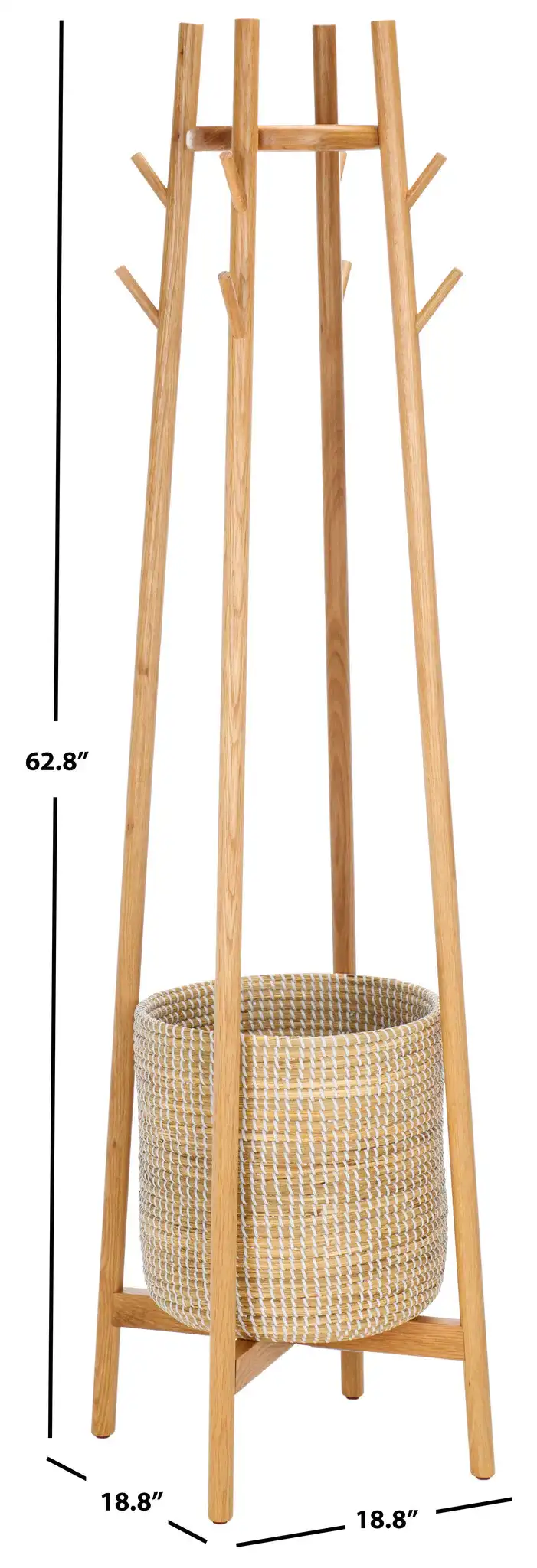 Abellina Coat Rack in Natural, detail view