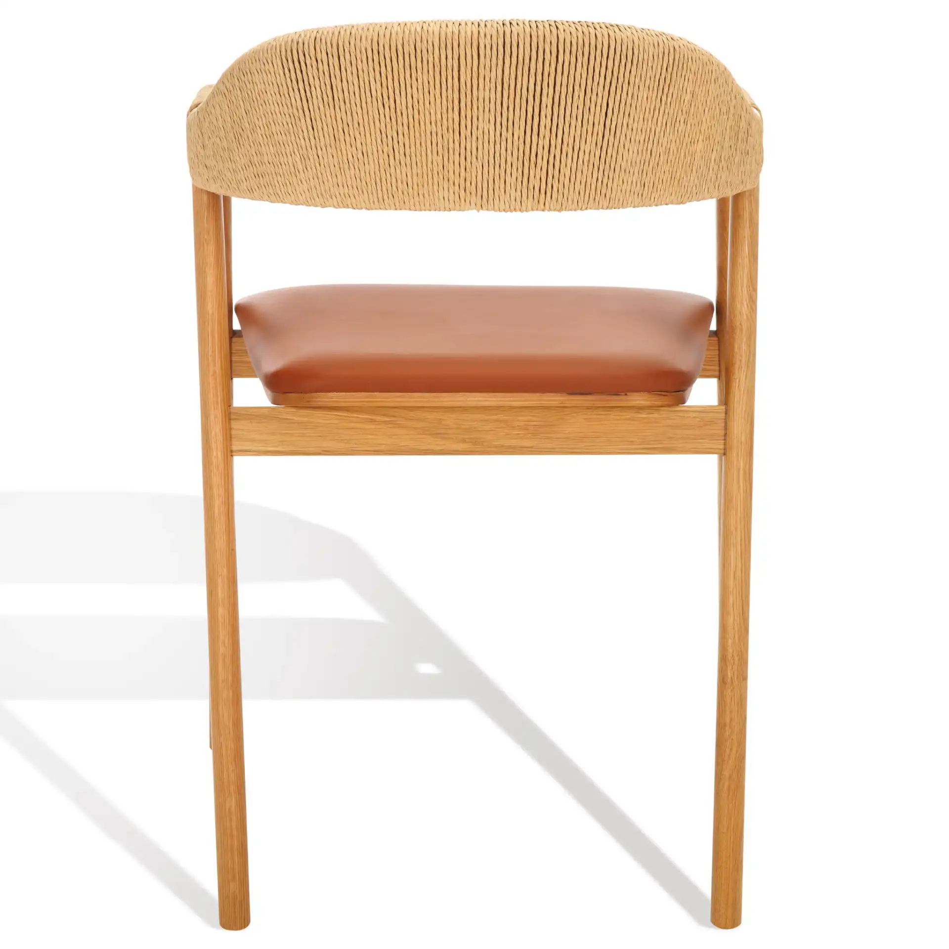 Eamon Leather Dining Chair in Natural / Brown, detail view
