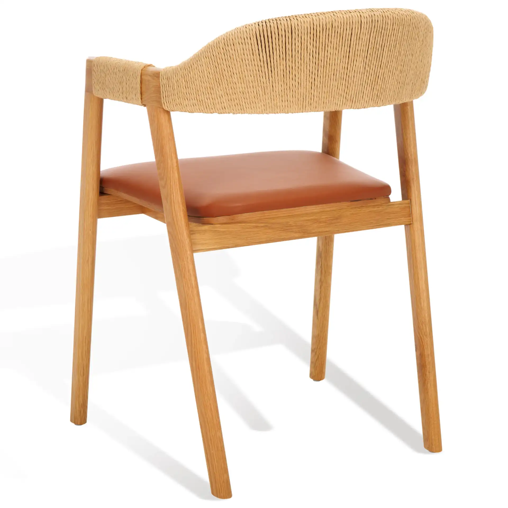 Eamon Leather Dining Chair in Natural / Brown, detail view