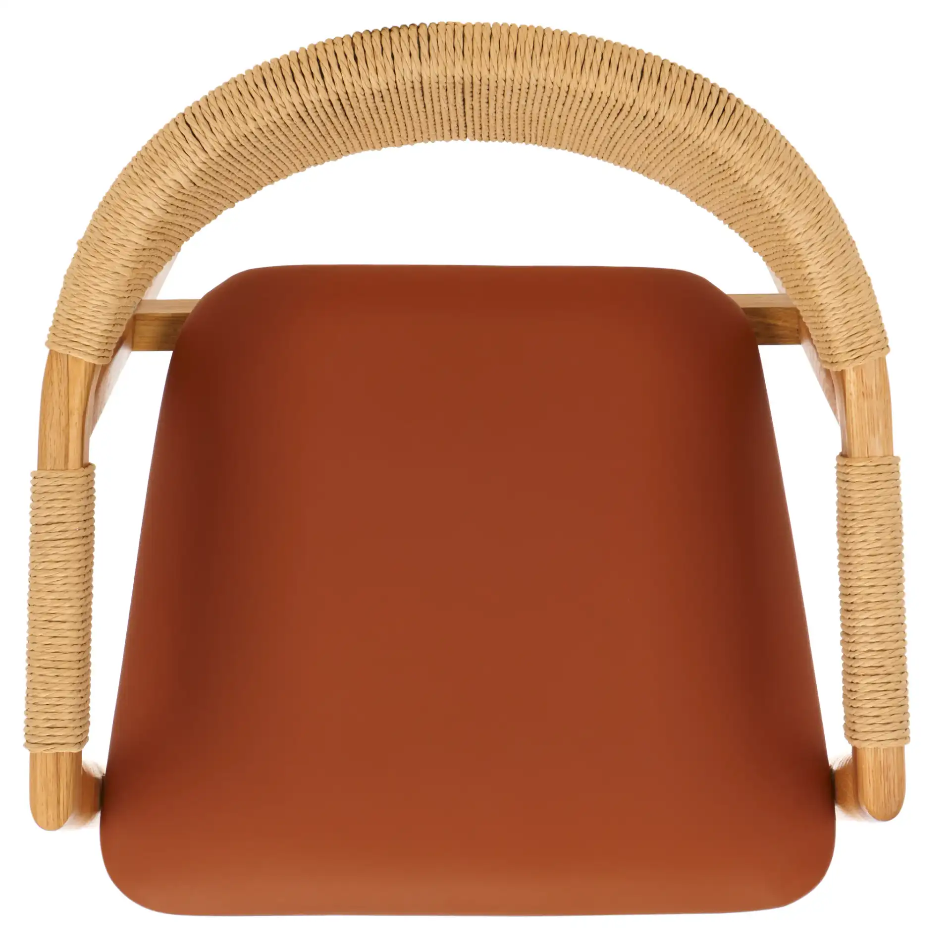 Eamon Leather Dining Chair in Natural / Brown, detail view