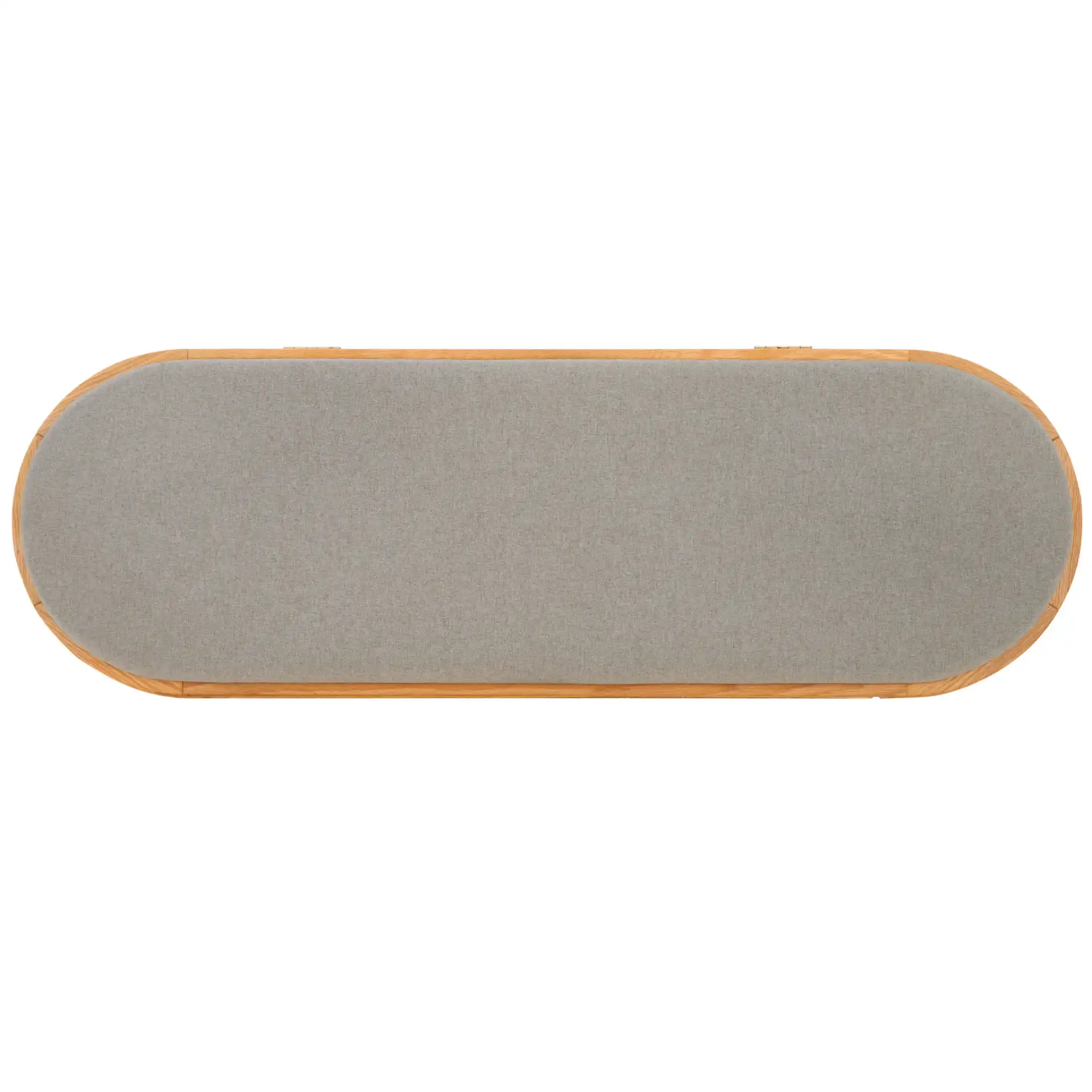 Dolly Cane And Wood Storage Bench in Natural / Gray, detail view