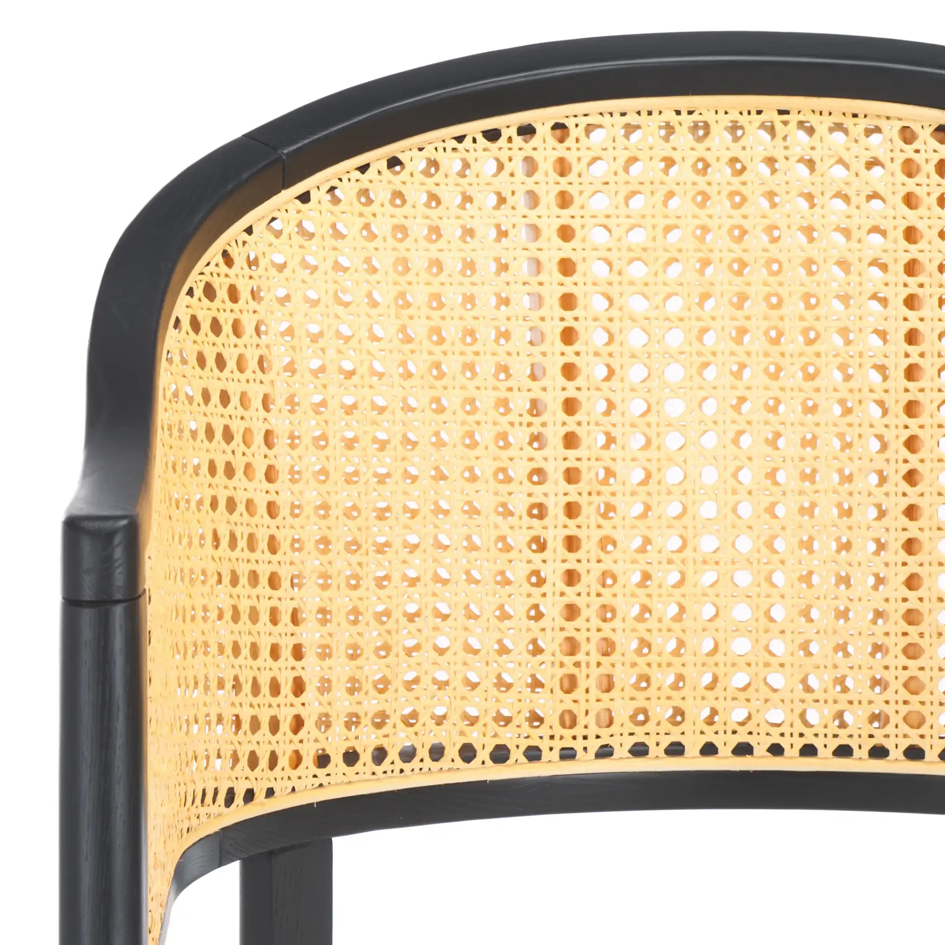 Rogue Rattan Counter Stool in Black / Natural in a styled room