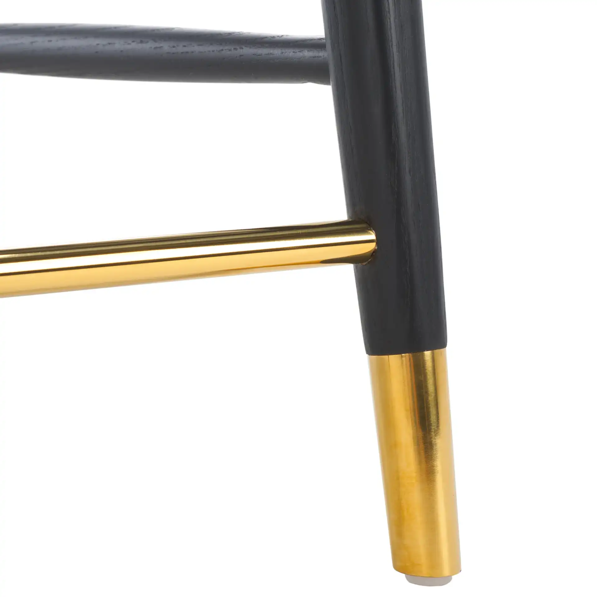 Rogue Rattan Counter Stool in Black / Natural, detail view