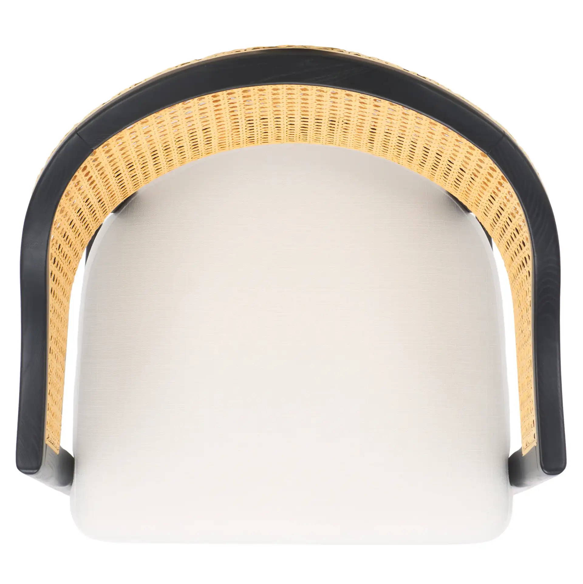Rogue Rattan Counter Stool in Black / Natural, detail view