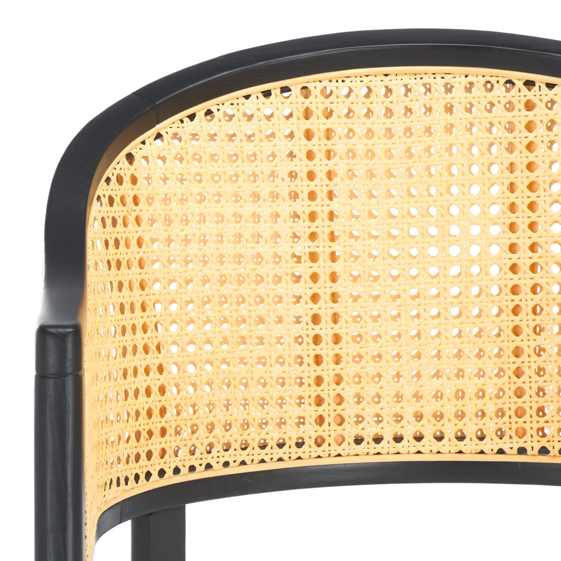 Rogue Rattan Barstool in Black / Natural in a styled room