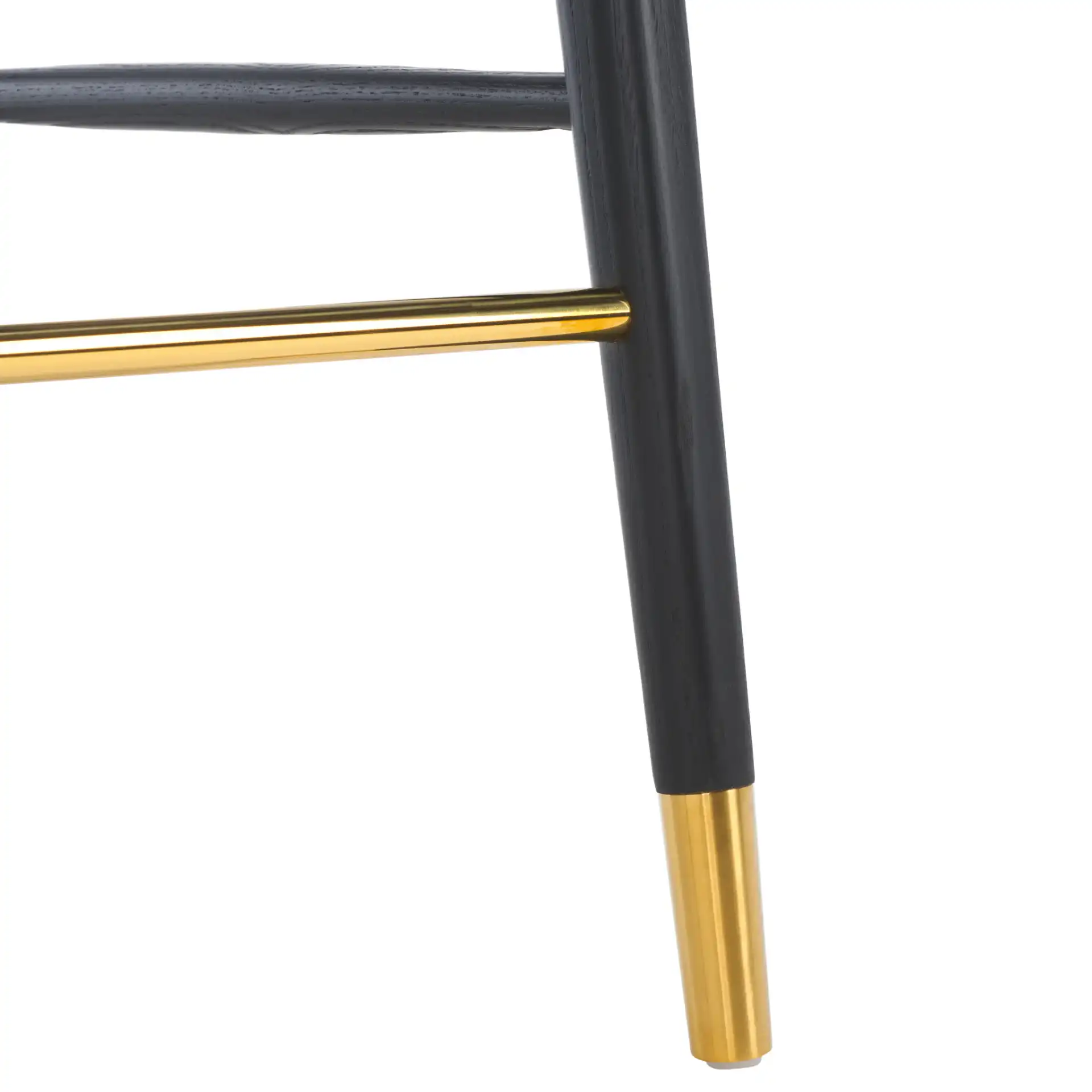 Rogue Rattan Barstool in Black / Natural, detail view