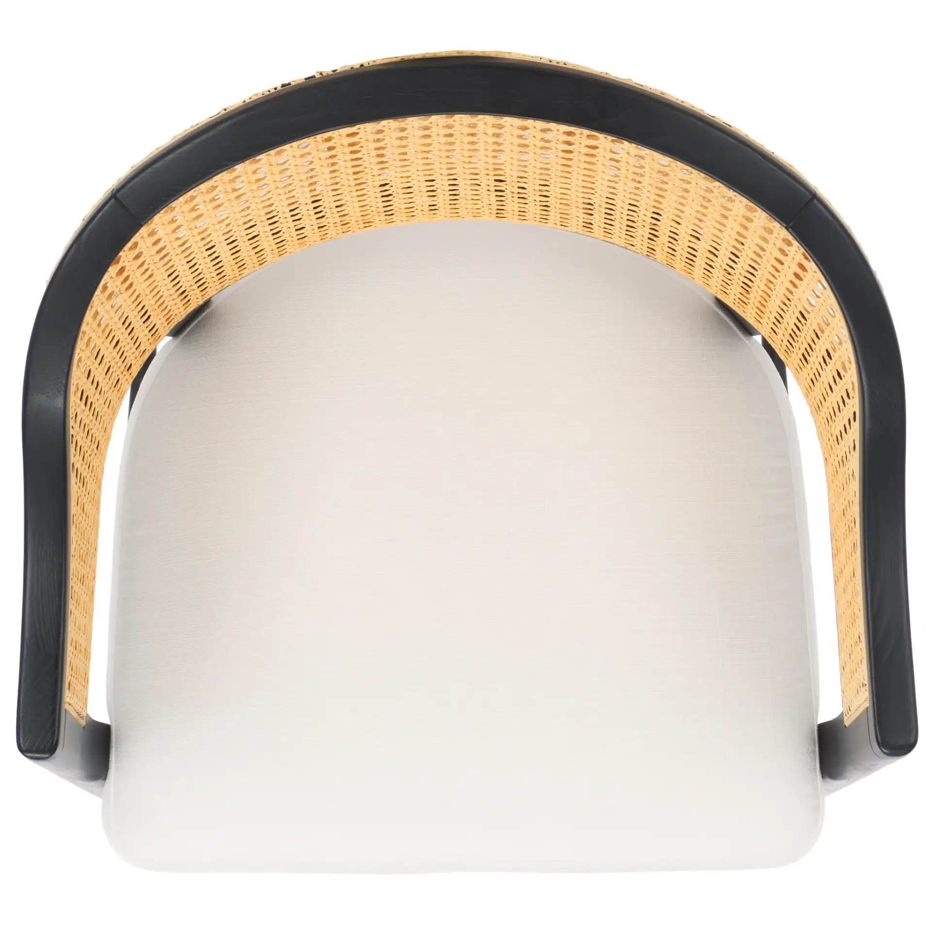 Rogue Rattan Barstool in Black / Natural, detail view