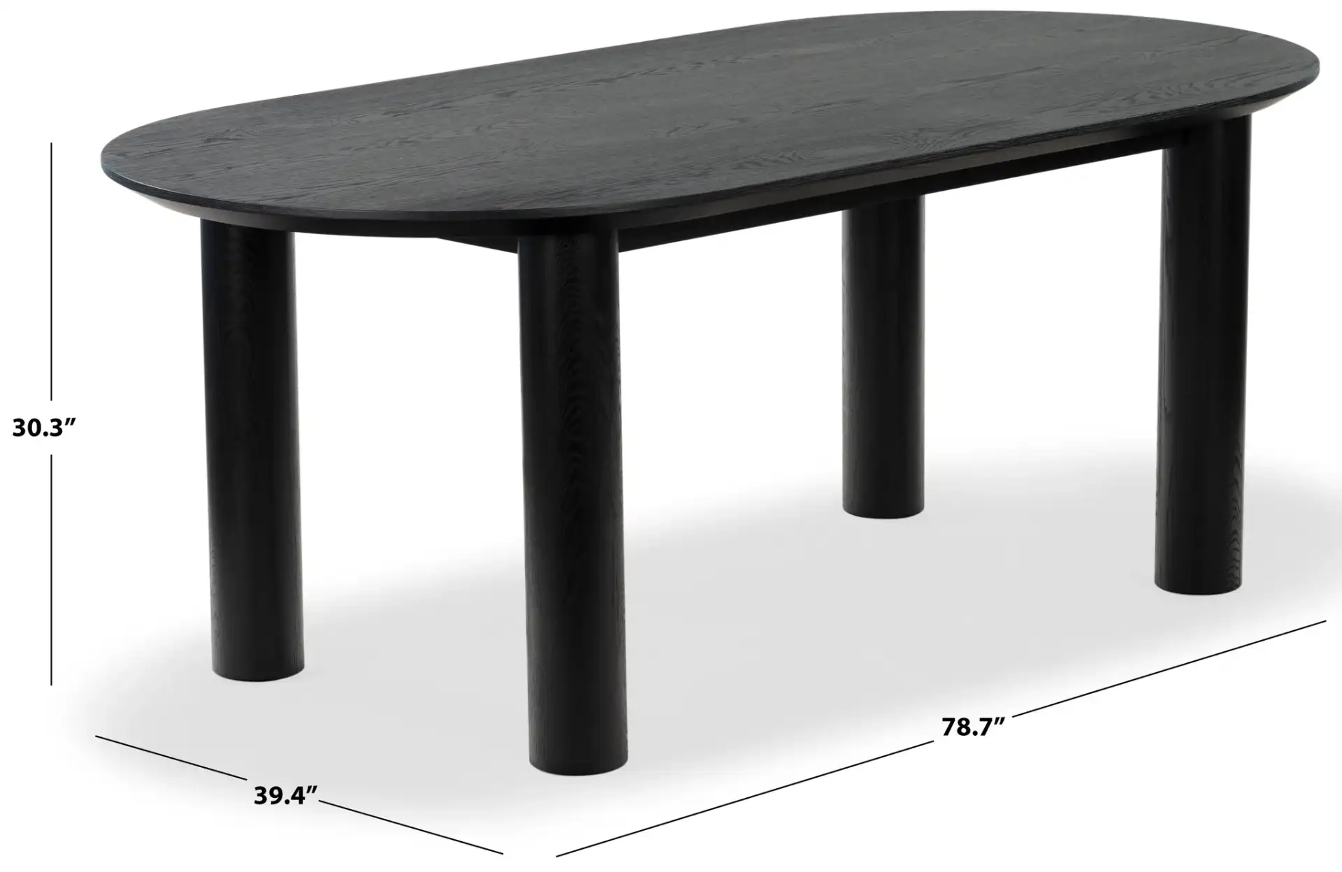 Sofiette Oval Dining Table in Black, detail view