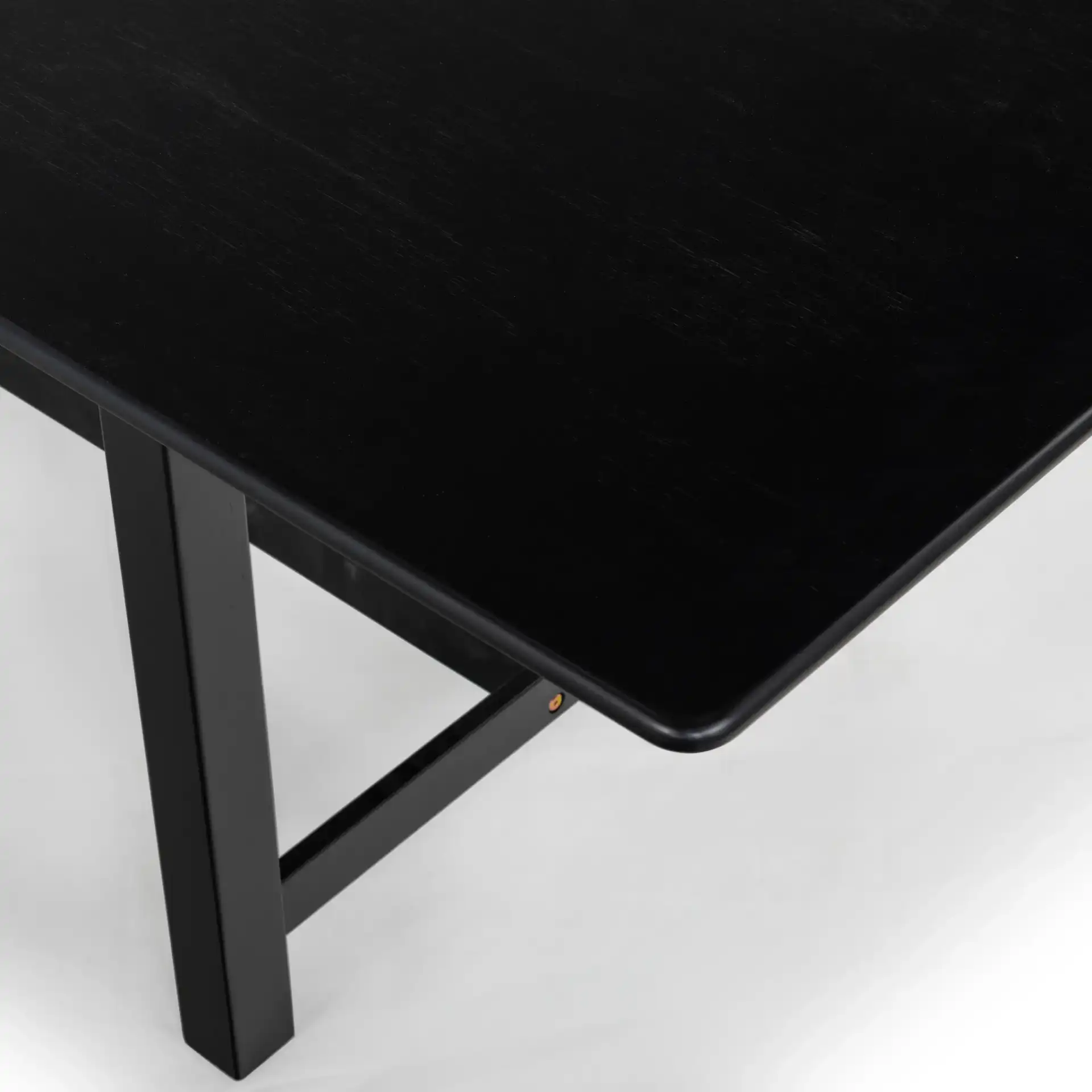 Rhylee Extendable Dining Table in Black in a styled room