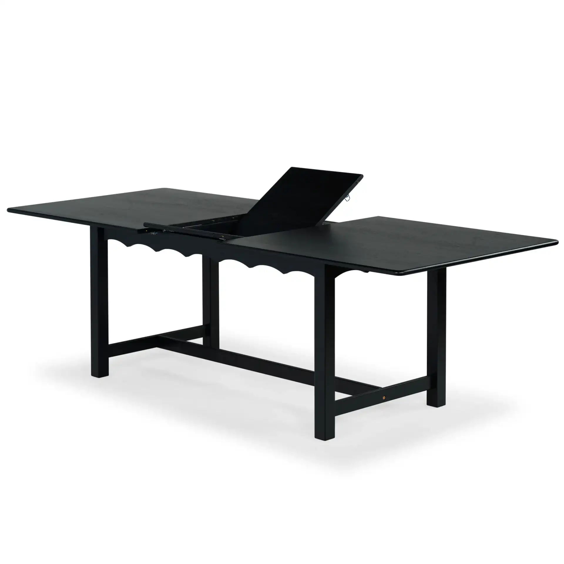 Rhylee Extendable Dining Table in Black, detail view