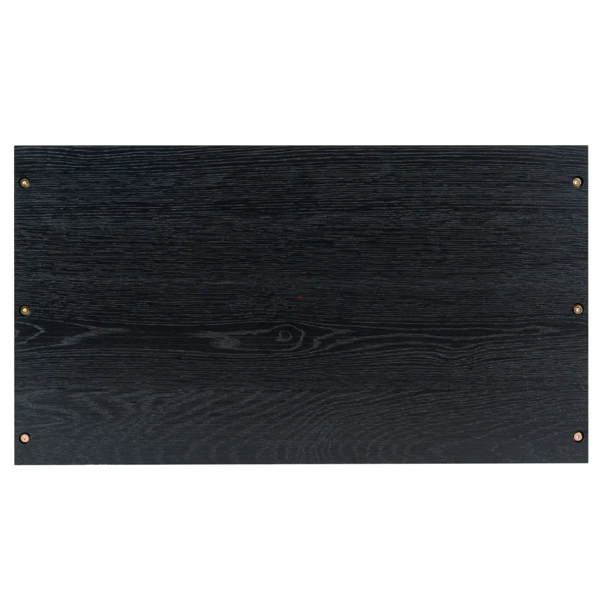 Zeus Four-Shelf Wood Bookcase in Black, detail view