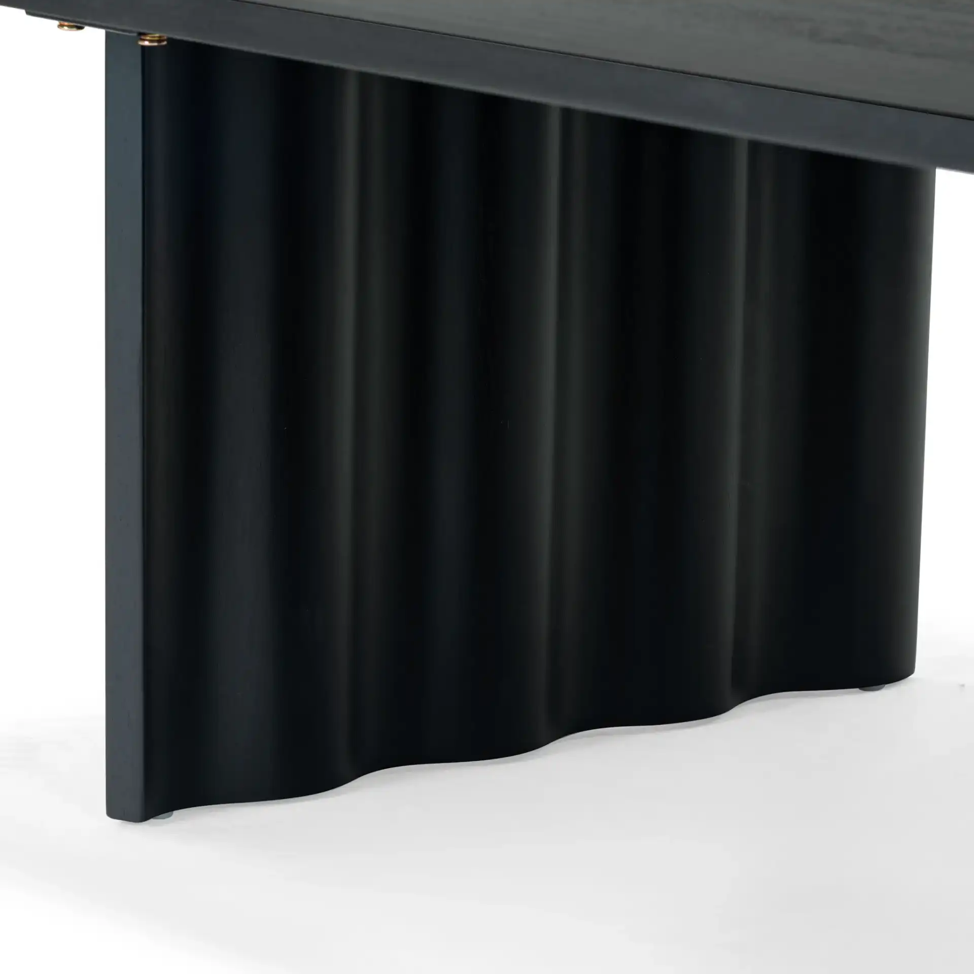 Yurina Rectangular Wood Coffee Table in Black, detail view