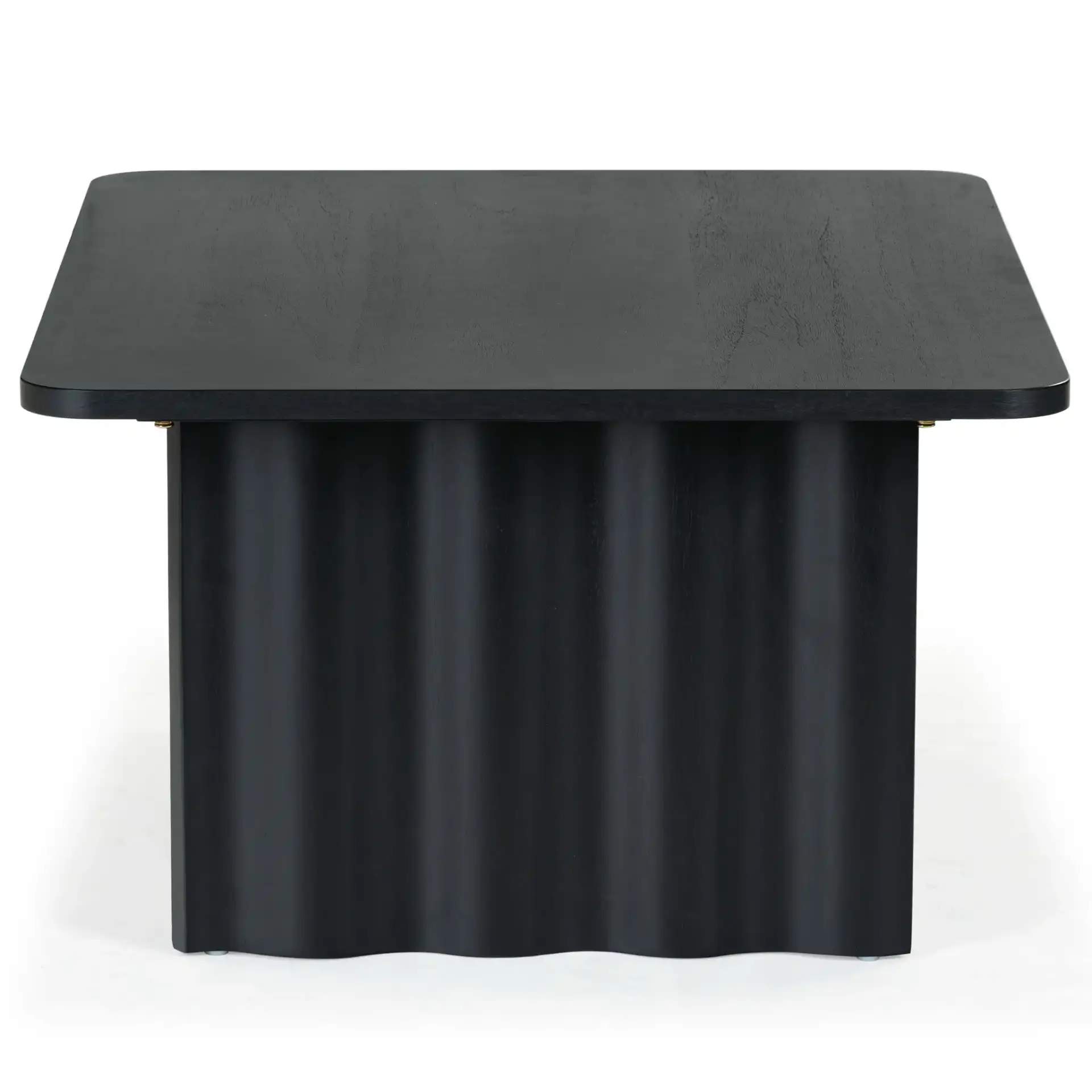 Yurina Rectangular Wood Coffee Table in Black, detail view