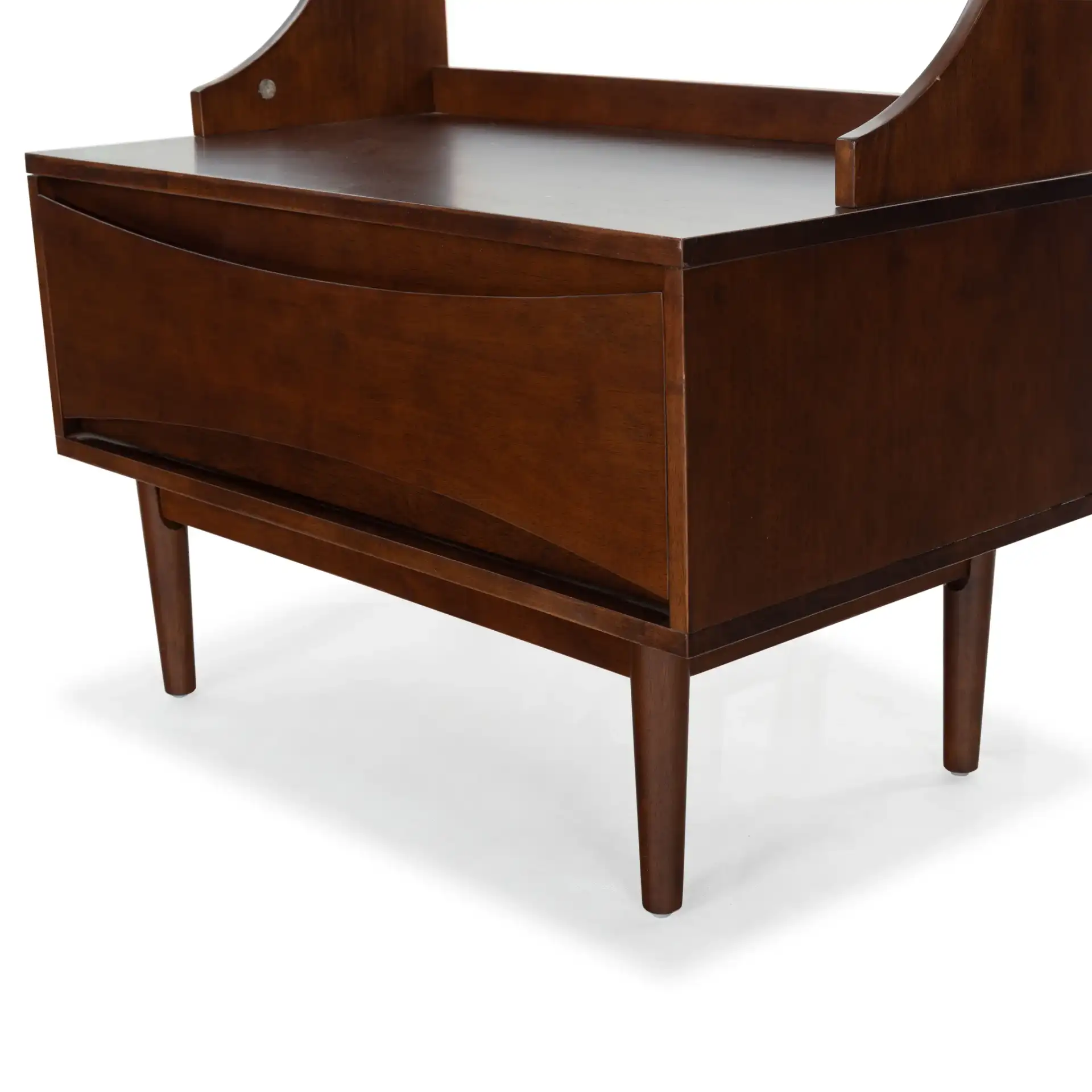 Pitta Wood One-Drawer Hall Tree in Walnut / Gold in a styled room