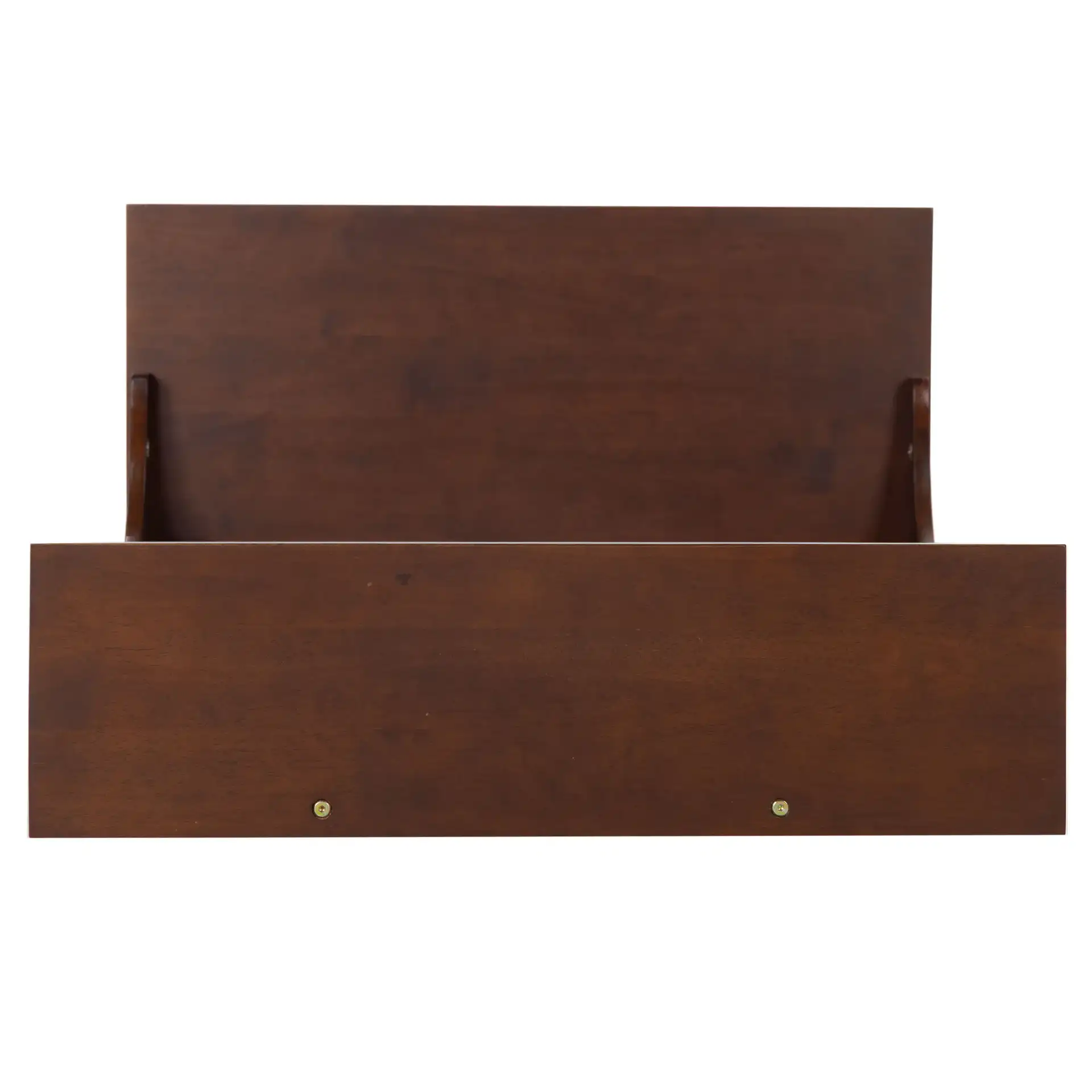Pitta Wood One-Drawer Hall Tree in Walnut / Gold, detail view
