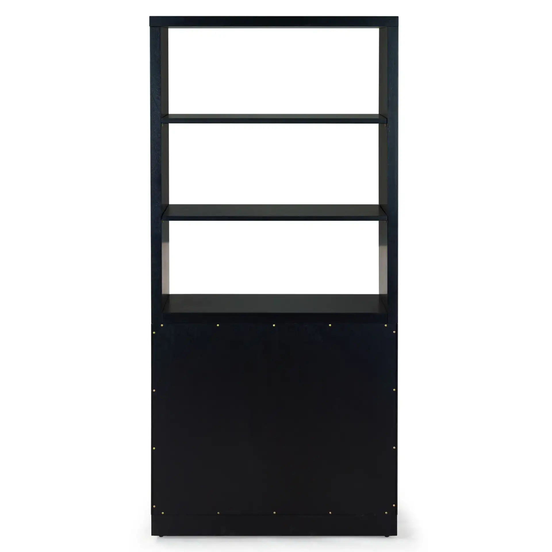 Roades Glass Cabinet Bookcase in Black, detail view