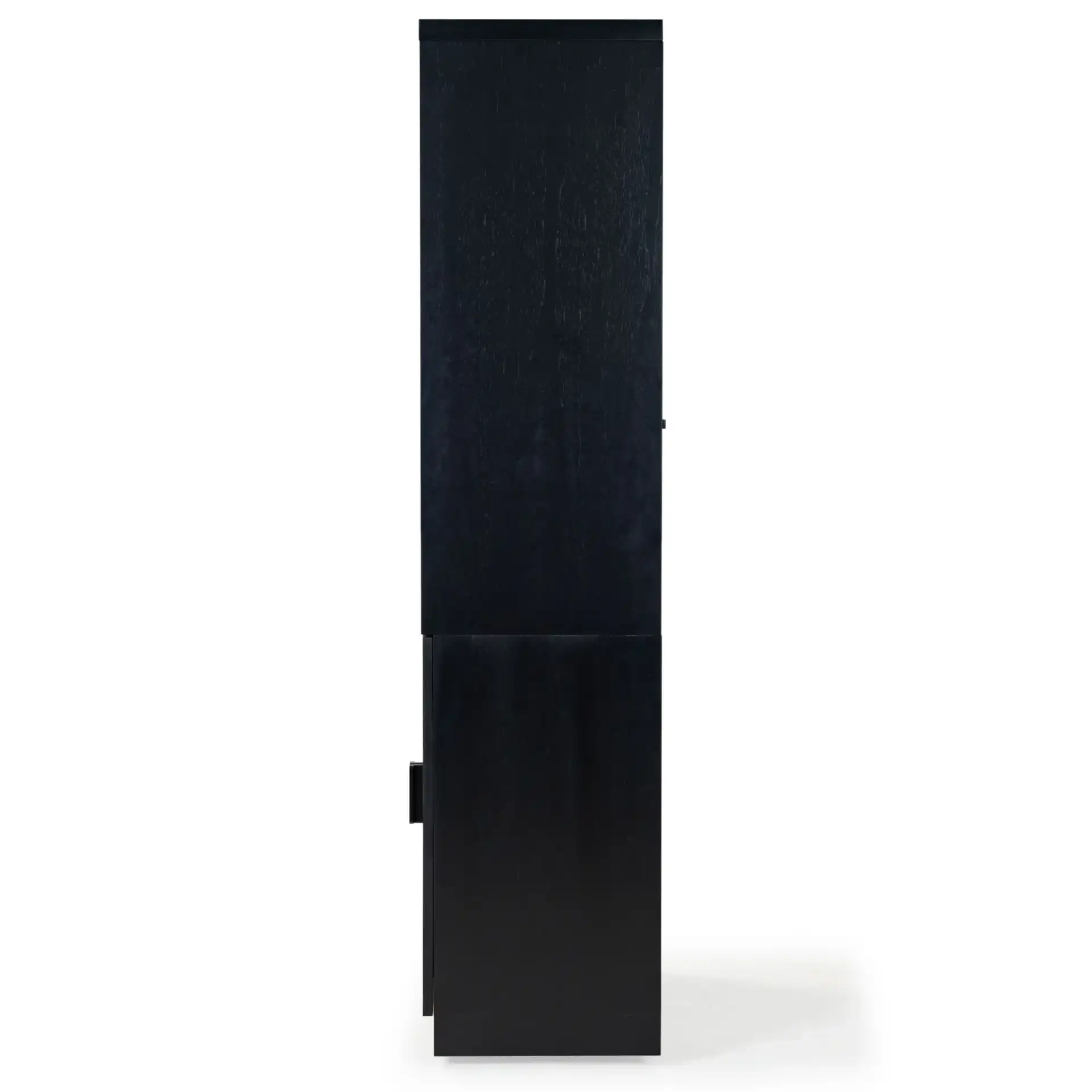 Roades Glass Cabinet Bookcase in Black, detail view