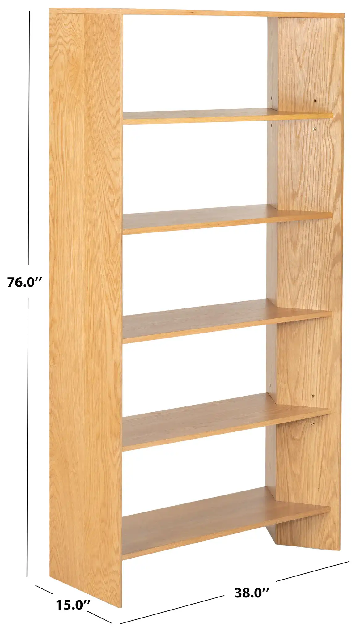 Norrington Five-Shelf Bookshelf in Natural, detail view