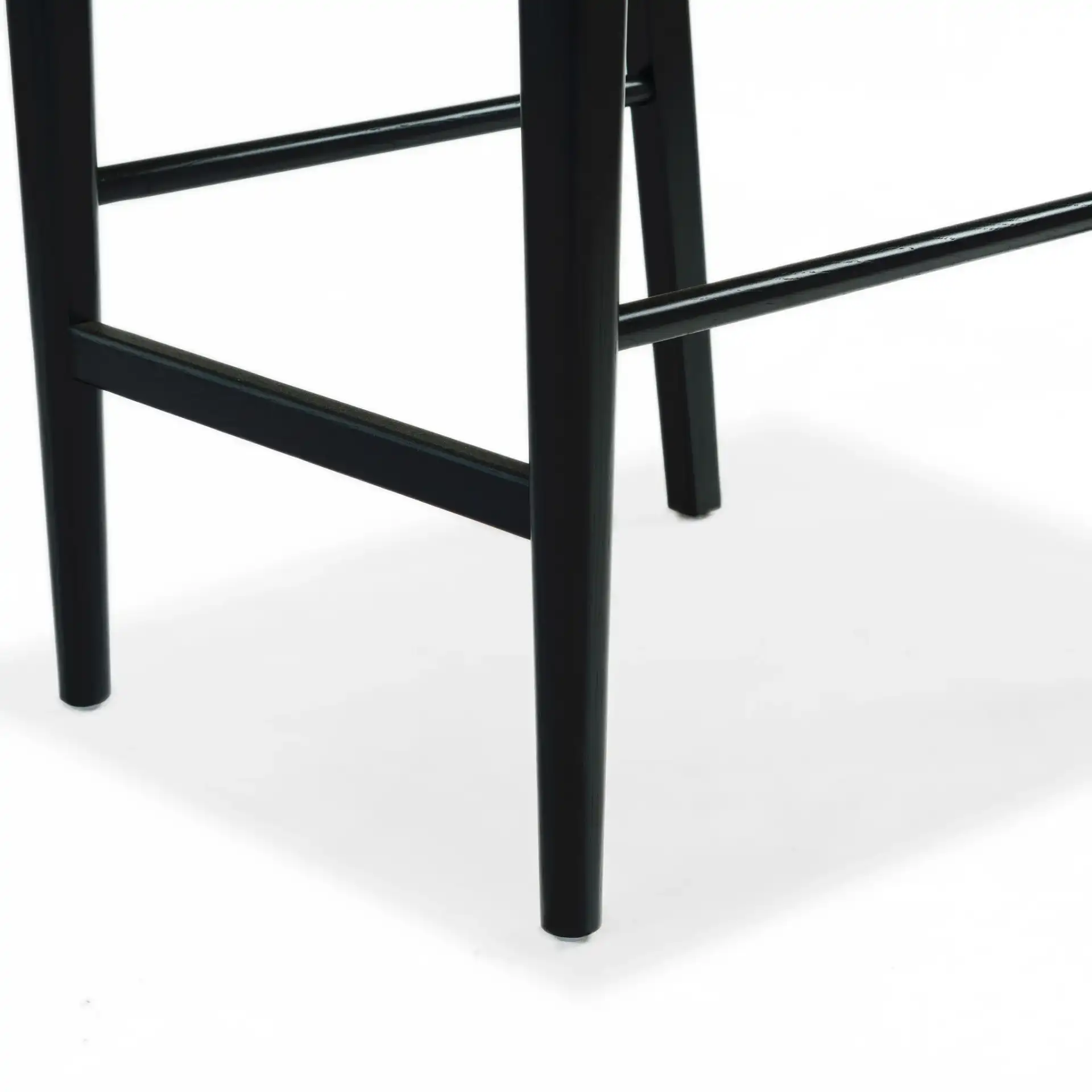 Cody Rattan Counter Stool in Black / Natural, detail view