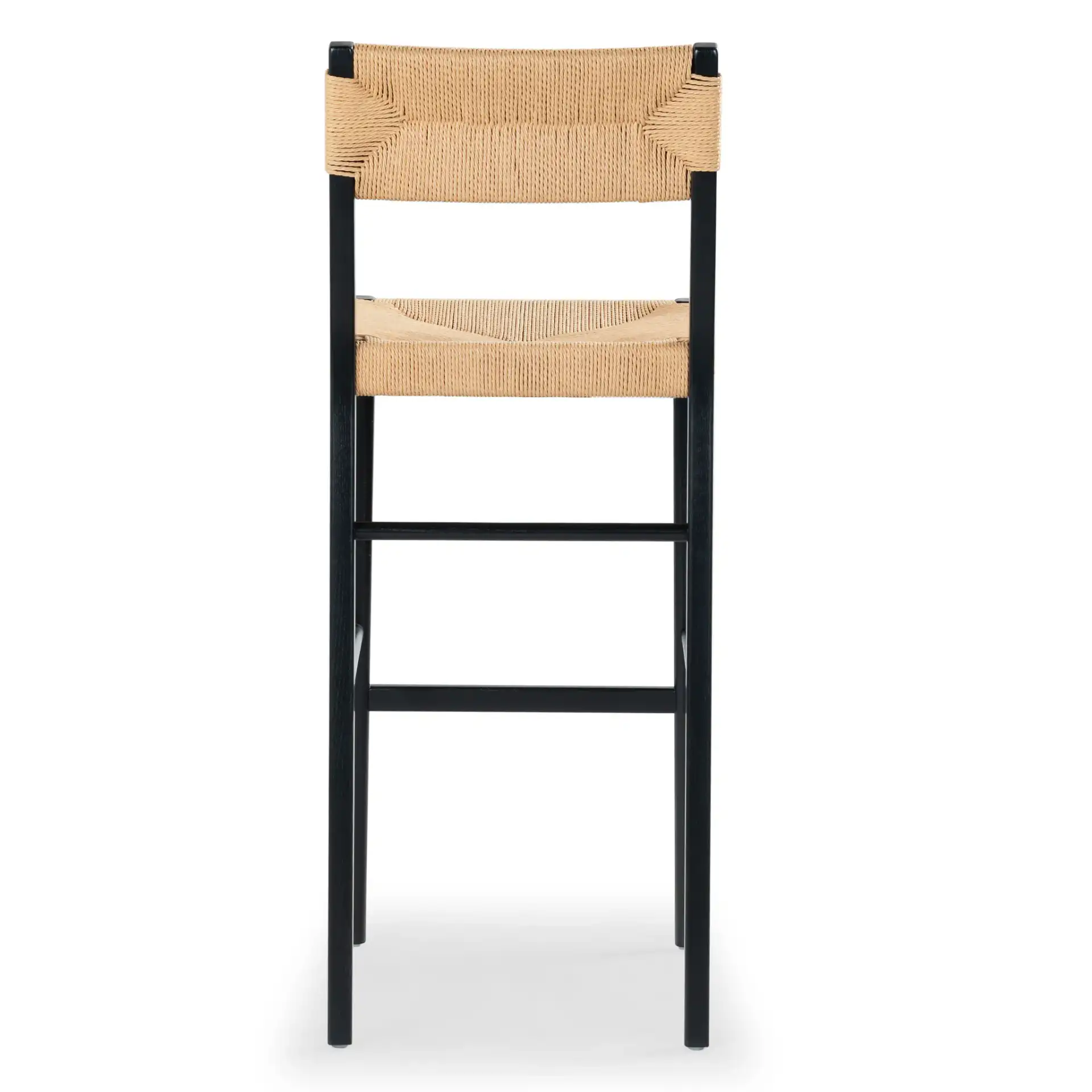 Cody Rattan Barstool in Black / Natural, detail view